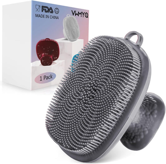 VWMYQ Face Scrubber Face Scrubber for Men Facial Cleansing Brush Silicone Face Wash Brush Manual Waterproof Cleansing Skin Care Face Brushes for and Exfoliating (Gray)