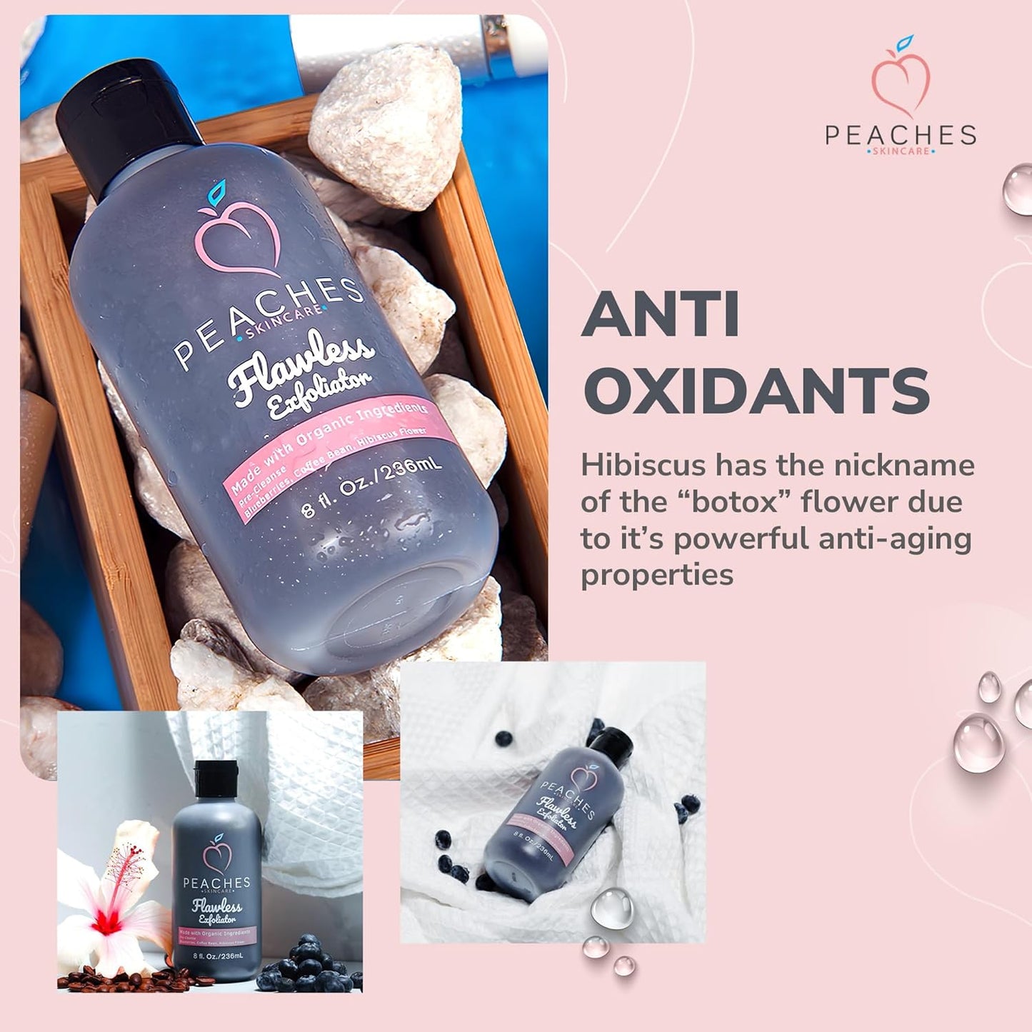 Vegan Face Exfoliator Scrub – Gentle Daily Facial Scrub with Blueberry, Coffee Bean, and Vitamin C – Face Exfoliant for Smooth, Radiant Skin – Flawless Exfoliator (8 oz)