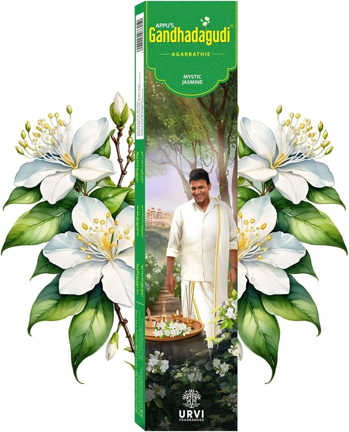 APPU'S Gandhadagudi Mystic Jasmine Incense Sticks – 100g | Handmade, Toxin-Free, Long-Lasting Fragrance | Natural Resin Aroma for Meditation, Yoga & Home Use