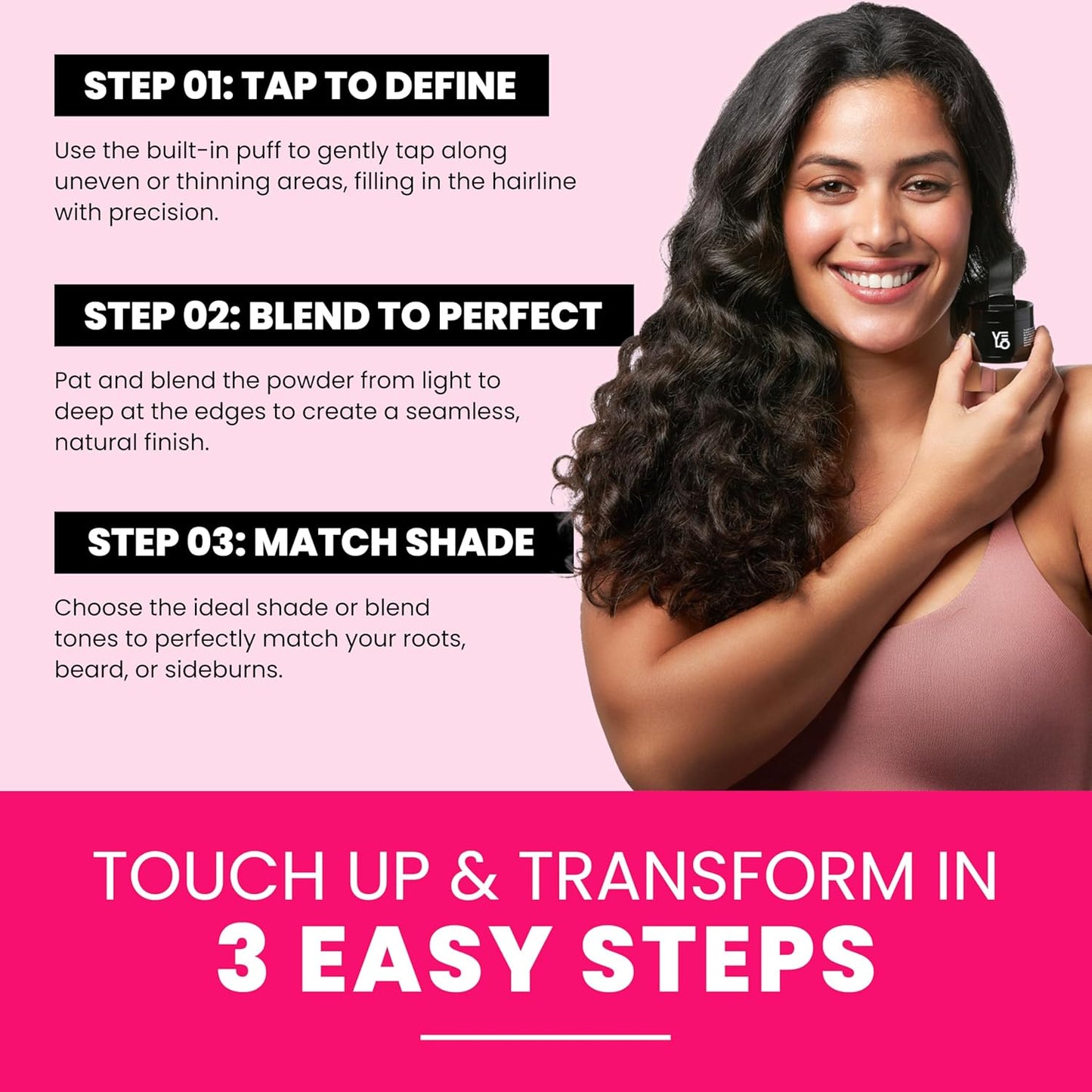 VELO Hairline Powder–MEDIUM BLONDE Hair Root Touch Up Powder for Women & Men–Instantly Covers Gray Hair, Thinning Hair & Bald Spots–Sweatproof Root Cover Up–Puff & Mirror Compact, 13 Shades