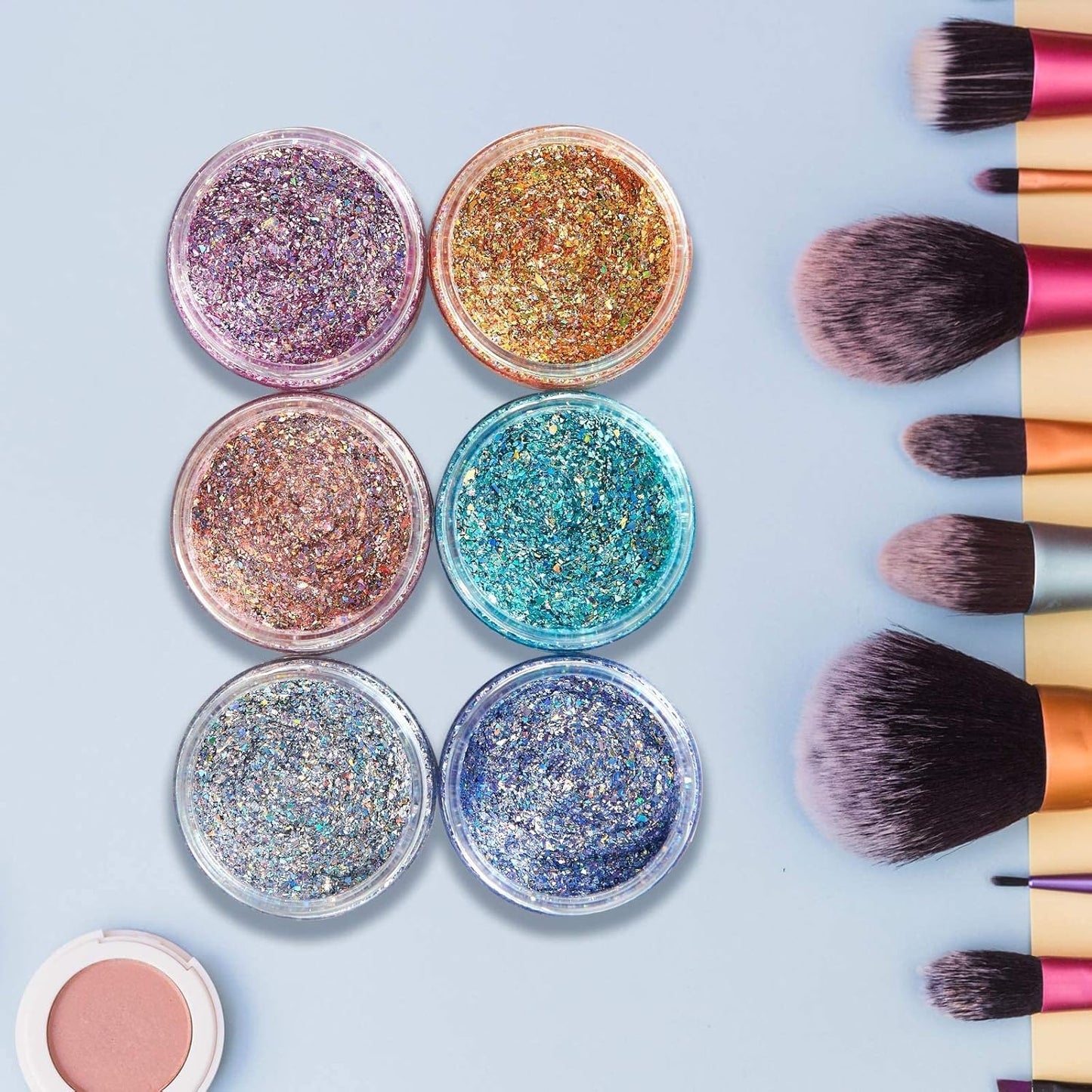 Eternal Moment 36 Pack 1 OZ Plastic Jars Round Clear Cosmetic Container Jars with Lids, Perfect for Lotion, Cream, Ointments, Makeup, Eye Shadow, Rhinestone, Samples, Pot, Travel Storage