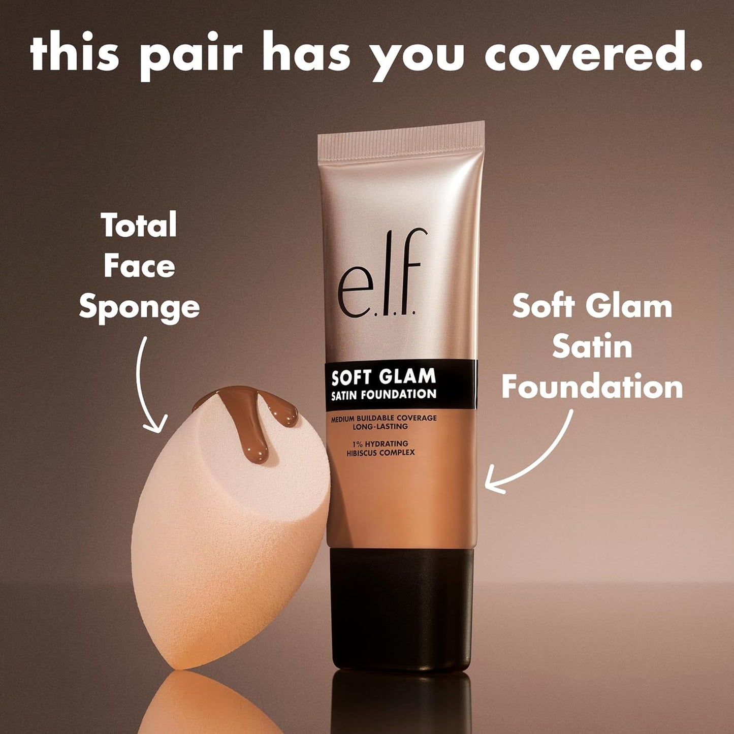 e.l.f. Soft Glam Foundation, Medium Coverage, Long-Lasting & Buildable Foundation For A Smooth, Satin Finish, Vegan & Cruelty-Free, 65 Rich Neutral
