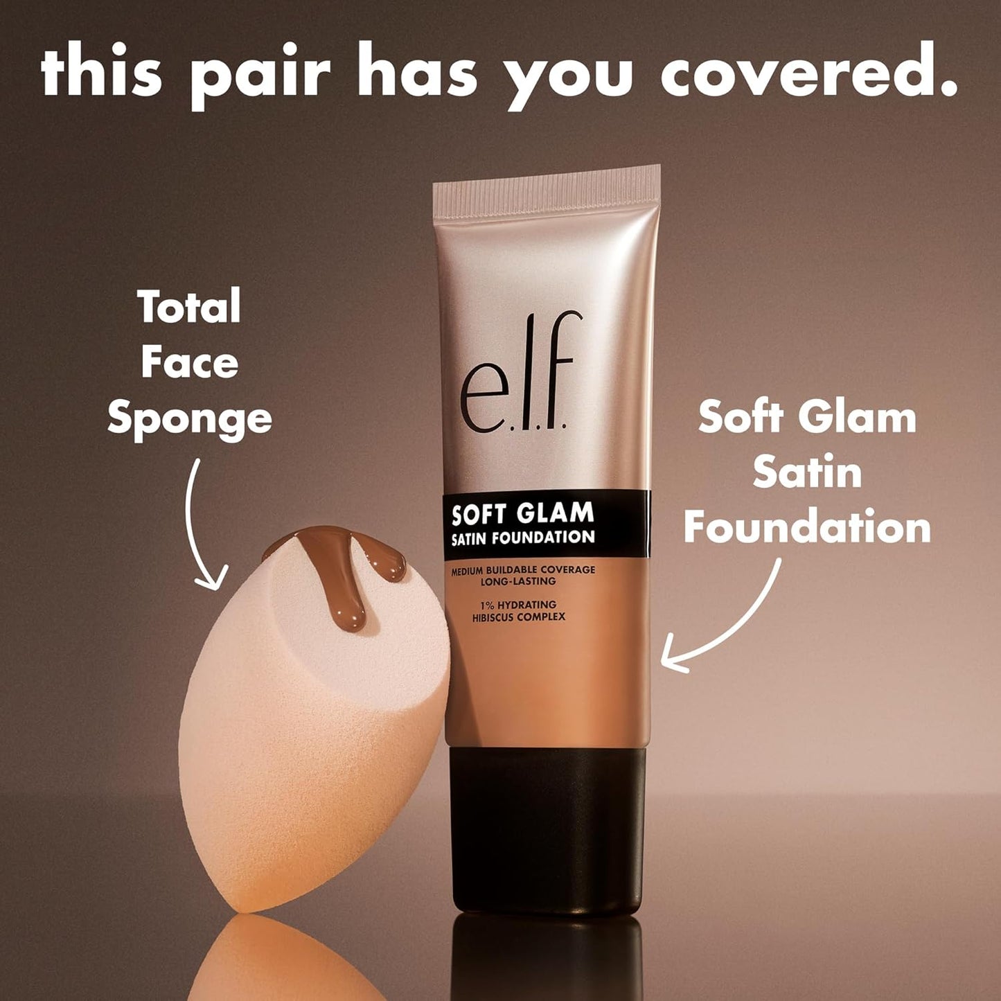 e.l.f. Soft Glam Foundation, Medium Coverage, Long-Lasting & Buildable Foundation For A Smooth, Satin Finish, Vegan & Cruelty-Free, 33 Medium Warm