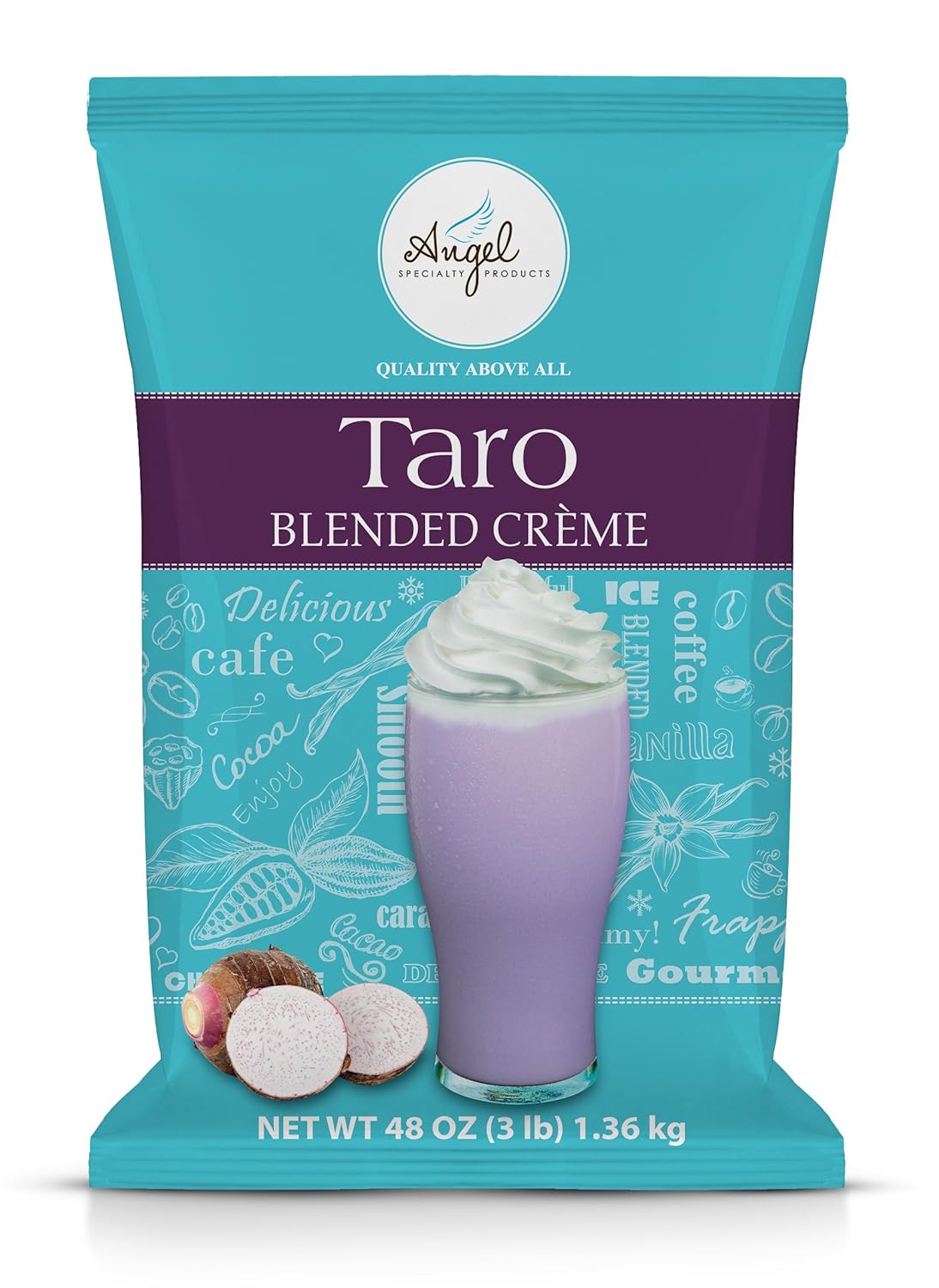 Taro Blended Crème Mix by Angel Specialty Products [3 LB]