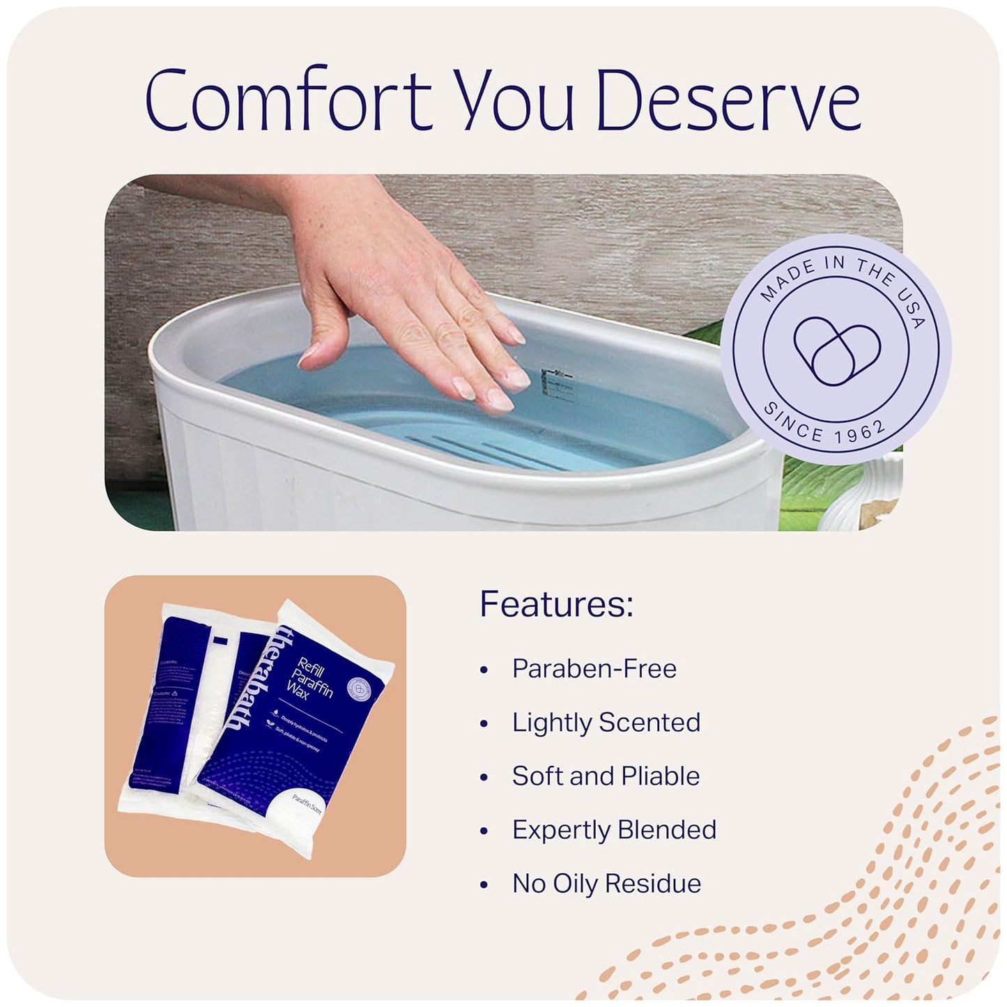 Therabath Paraffin Wax Refill - Thermotherapy - Use to Relieve Arthritis Discomfort, Stiff Muscles, & Dry Skin - For Hands, Feet, Body - Deeply Hydrates & Protects - Made in USA, 6 lb. PeachE