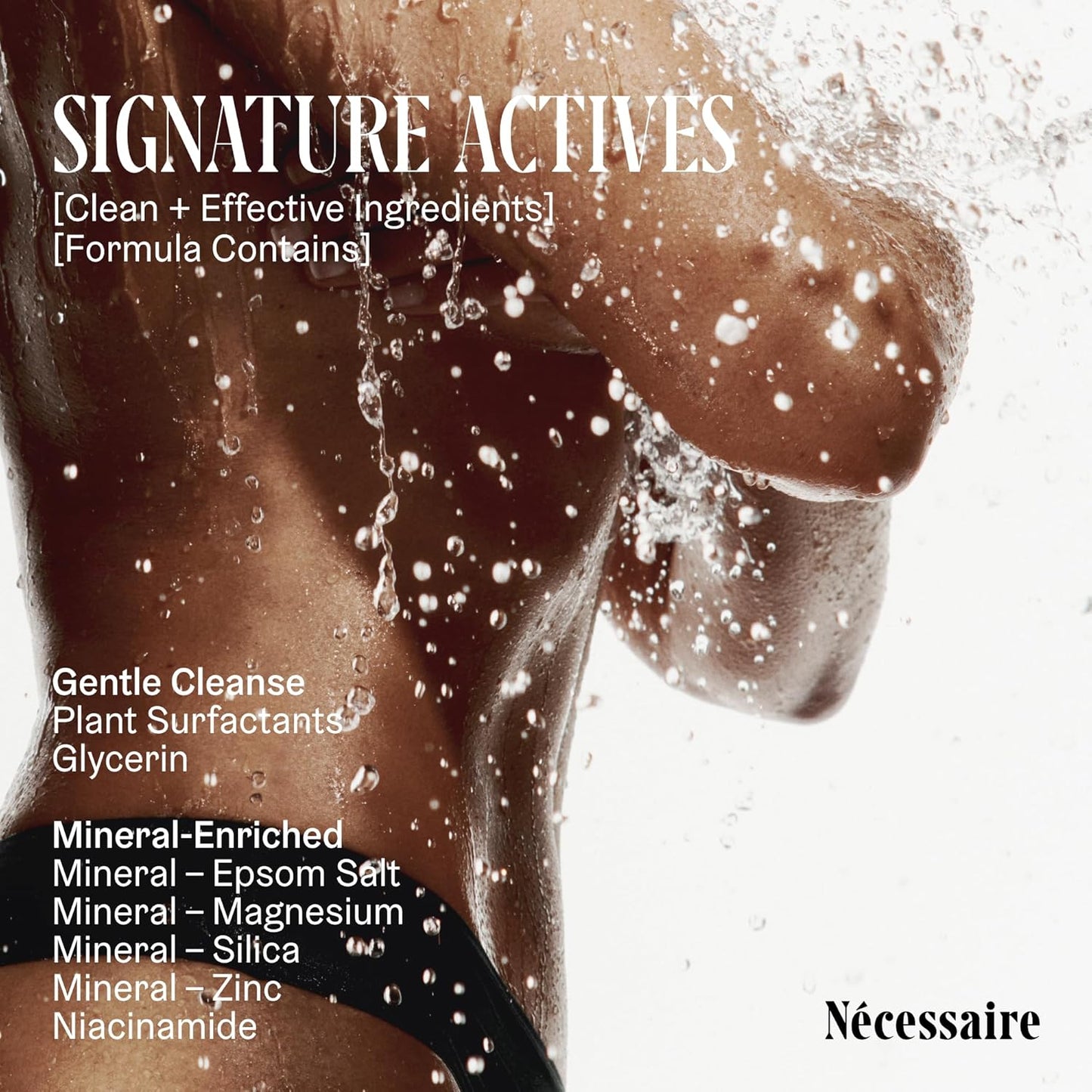 Nécessaire The Body Wash Santal. Natural Body Wash for Women & Men, Therapeutic Shower Gel with Epsom Salt + Minerals. Gel Cleanse,16.9 fl oz.