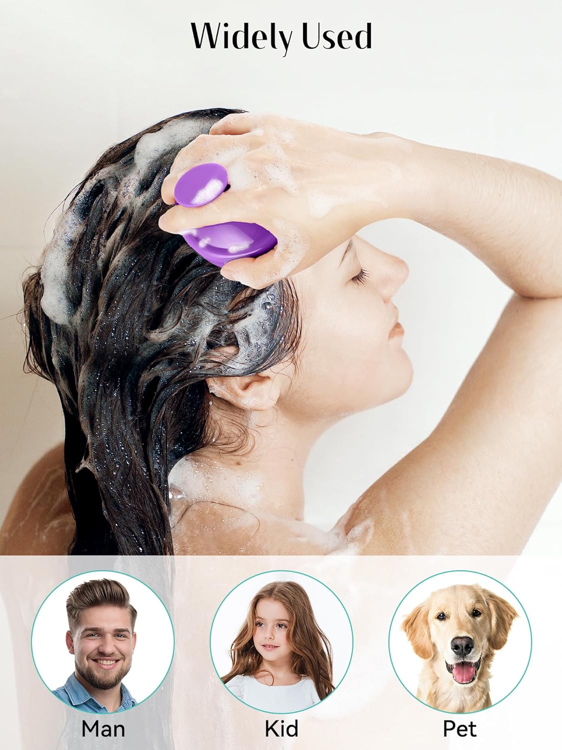 HEETA Scalp Massager Hair Growth 2-Pack, Soft Silicone Scalp Scrubber Shampoo Brush for Exfoliation Dandruff Removal Head Massage Stress Relax, Wet & Dry Use for Women Men Thick Thin Curly Hair Care