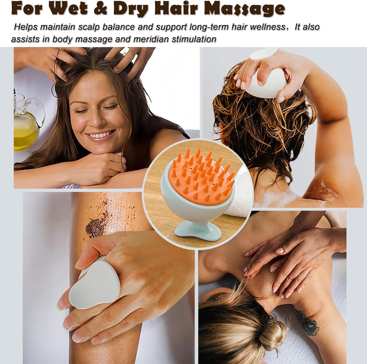 2 Pack Scalp Massager, Hair Scalp Massager Shampoo Brush, Scalp Scrubber Soft Silicone Bristles to Remove Dandruff, Ease for All Hair Types - for Women, Men, Wet & Dry Hair