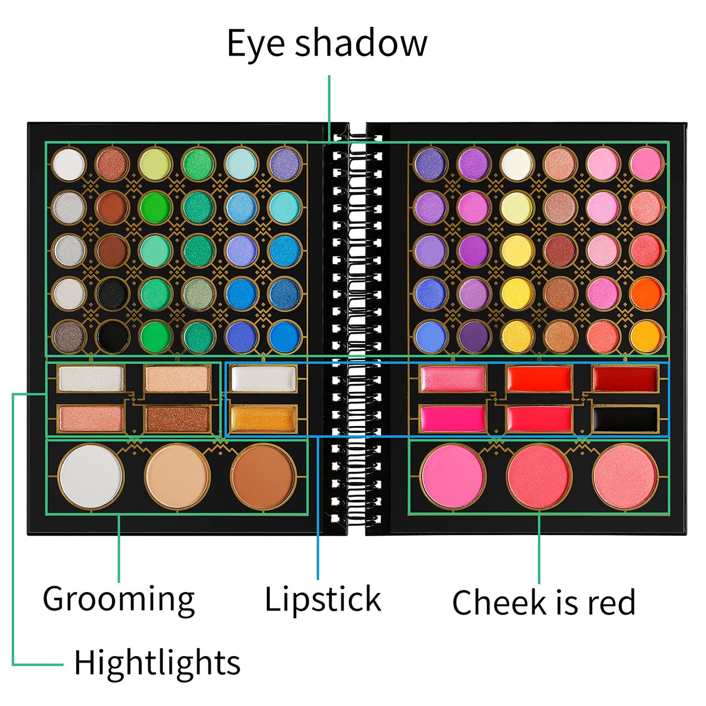 Makeup Palette for Teens, DE’LANCI Pro Makeup Pallet Gift Set for Teen Girls and Women,Beginners, 78 All in One Make up Eyeshadow Kit,Full Makeup Starter Kit for Young Teens Beginners or Pros