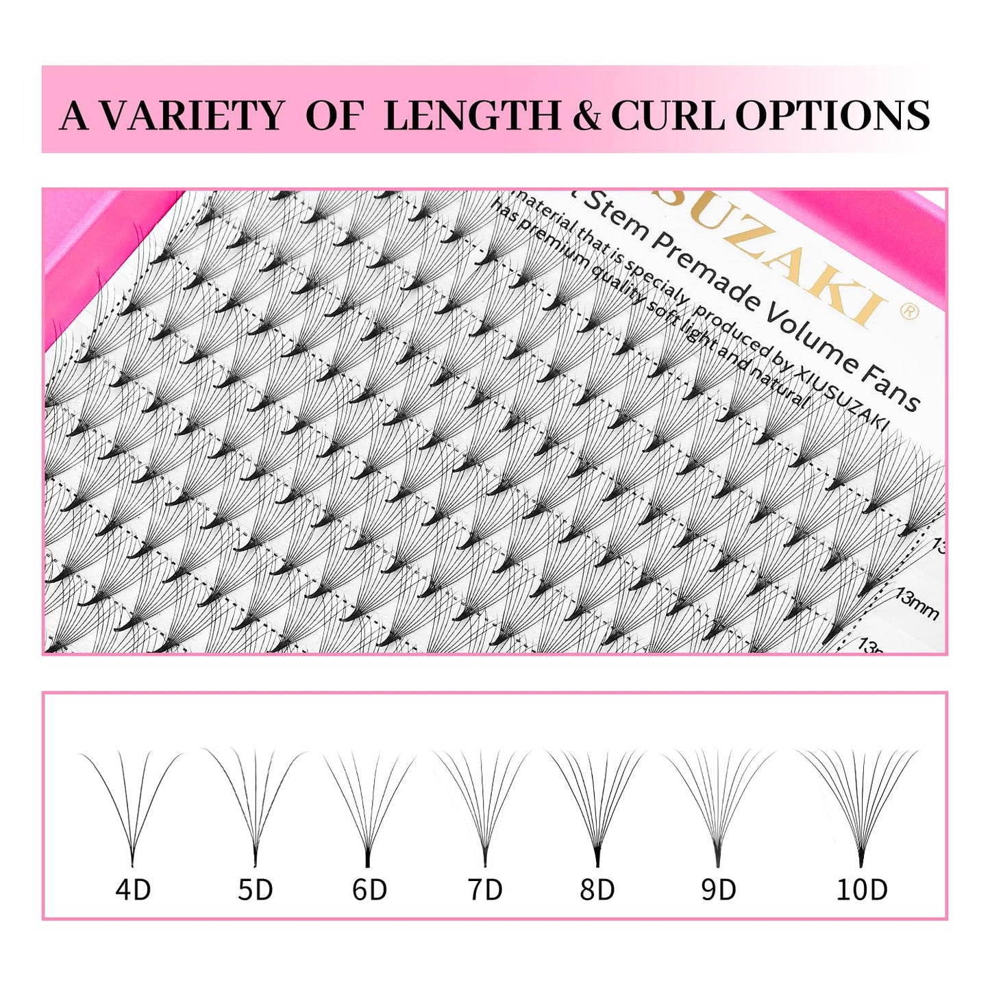 Premade Fans Eyelash Extensions 5D Volume Lash Extensions 0.07 Thickness Eyelash Extension D Curl Premade Lash Fans Mix 9-16mm Fluffy Soft Handmade Lash Fan Eyelashes(5D-0.07-D,9-16mm)