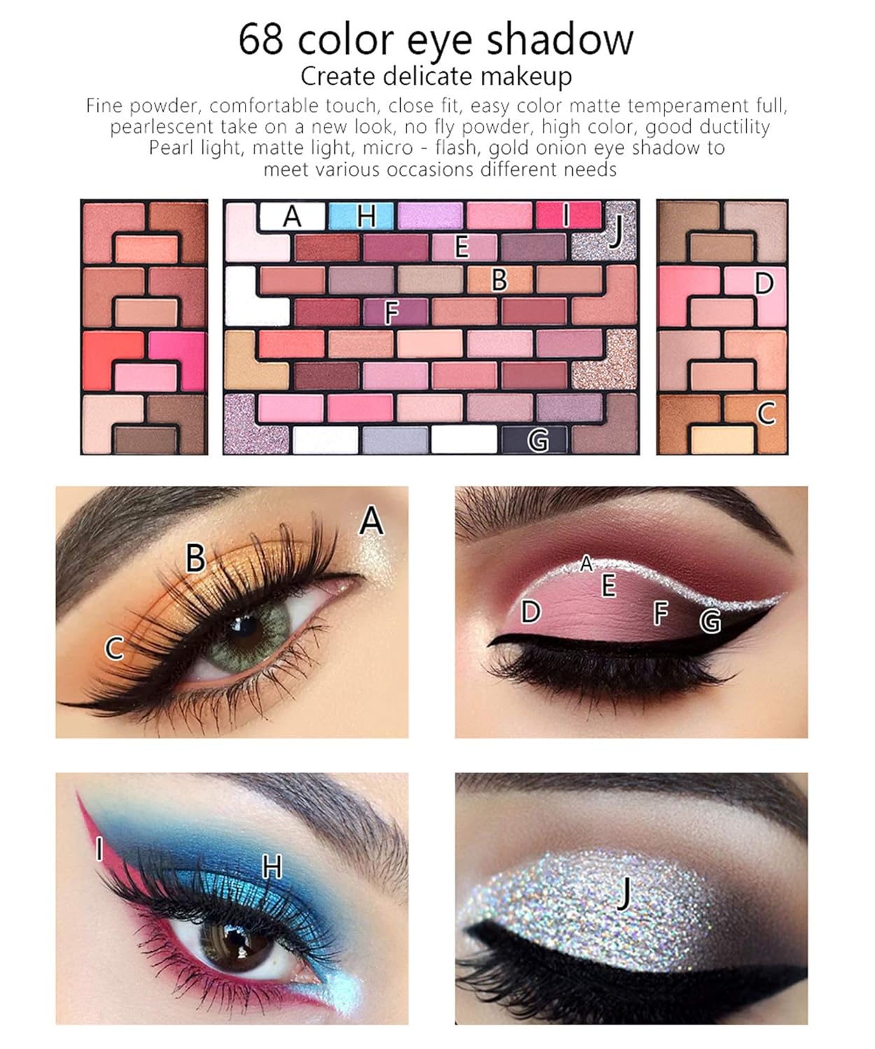 98 Colors All in one Makeup Gift Set Holiday Birthday Beauty Cosmetic Essential Starter Bundle Include 68 Eyeshadow Palette, 8 Blush, 4 Compact Powder, 3 Lipstick, Eyebrow Pencil, Lip Liner