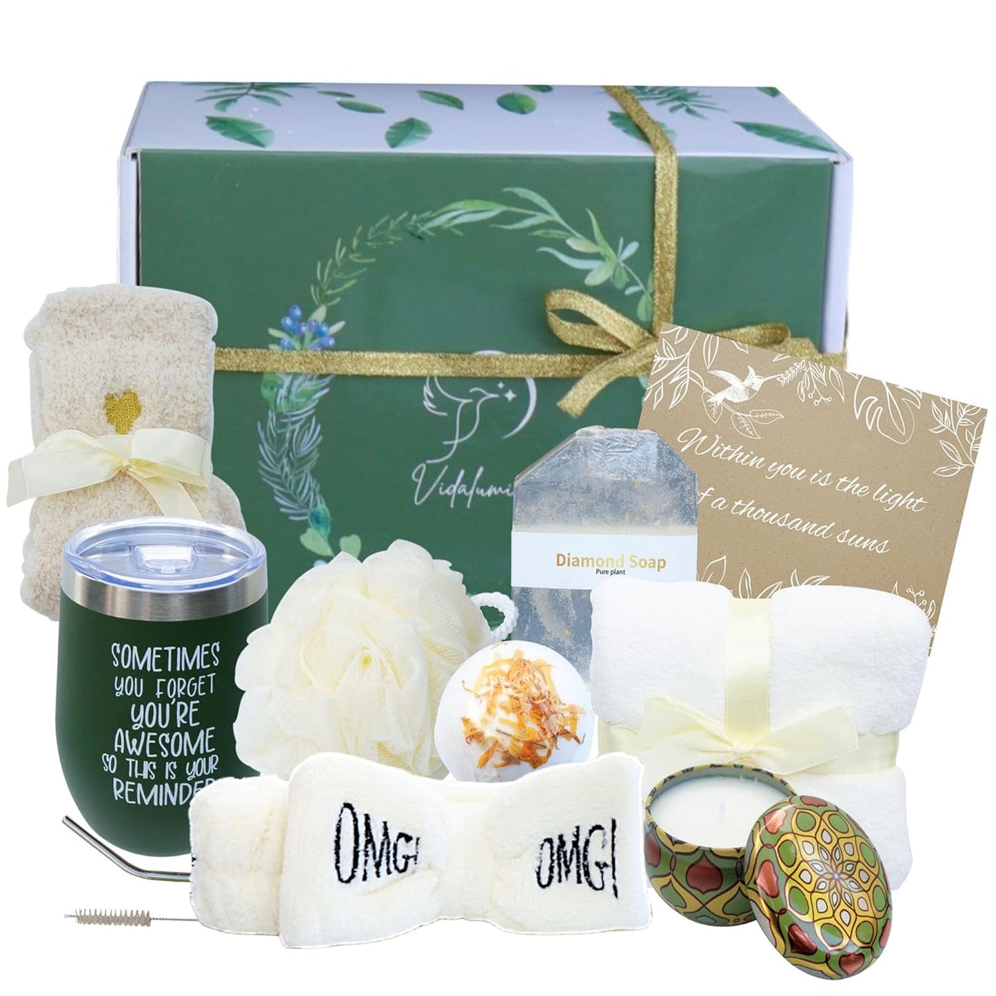 Spa Box Gift Set for Women, Spa Gift Baskets for Women, Self Care Gifts for Women, Get Well Soon Gift Baskets for Women, Spa Kit For Women, Care Package for Women, Gift Sets for Her, Sister, Mom.