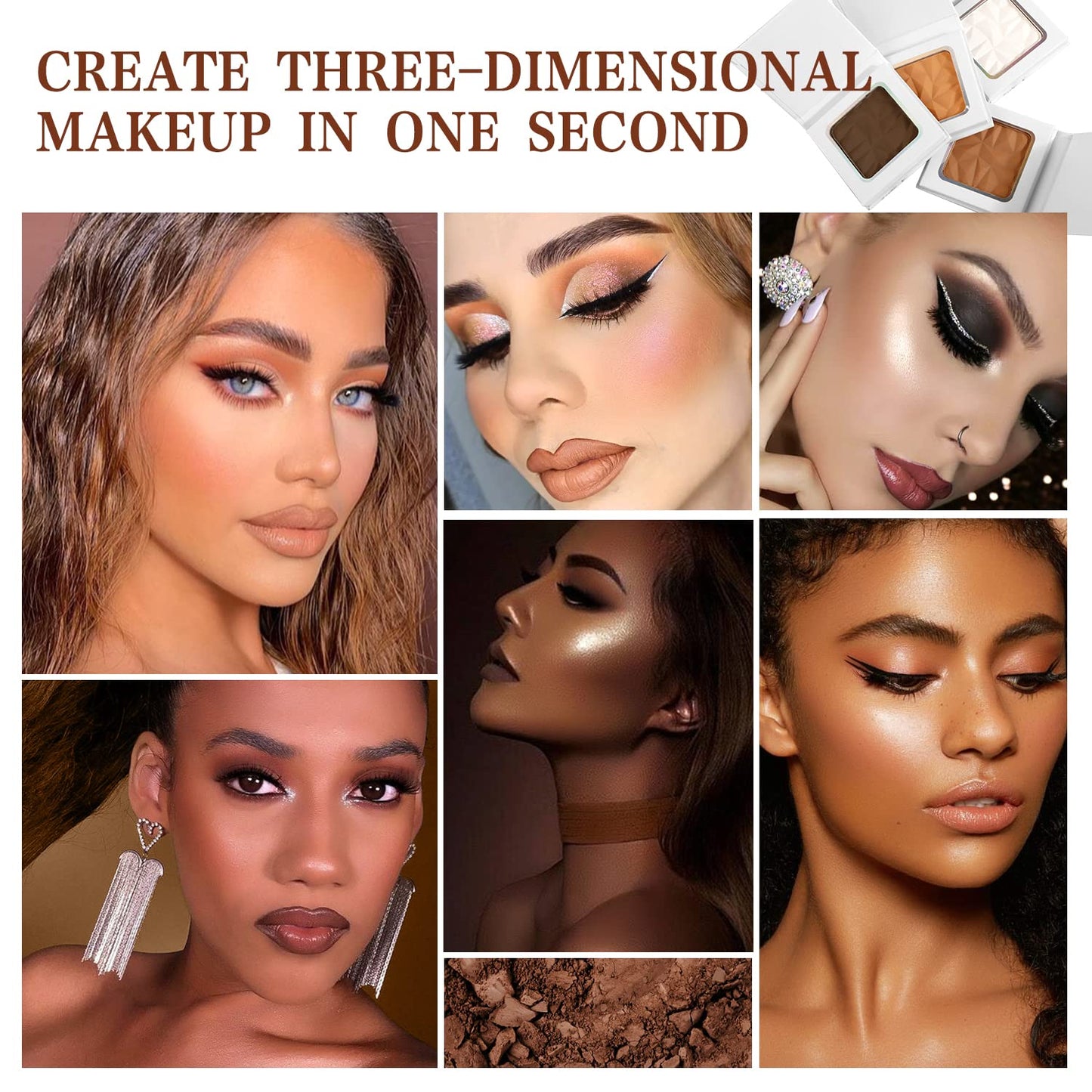 Matte Light Bronzer Palette,Perfect Finish Hd Powder,Professional Bronzering contouring Makeup Pallet,Highly Pigments and Long Lasting For Fair Face Tone,Cruelty-Free
