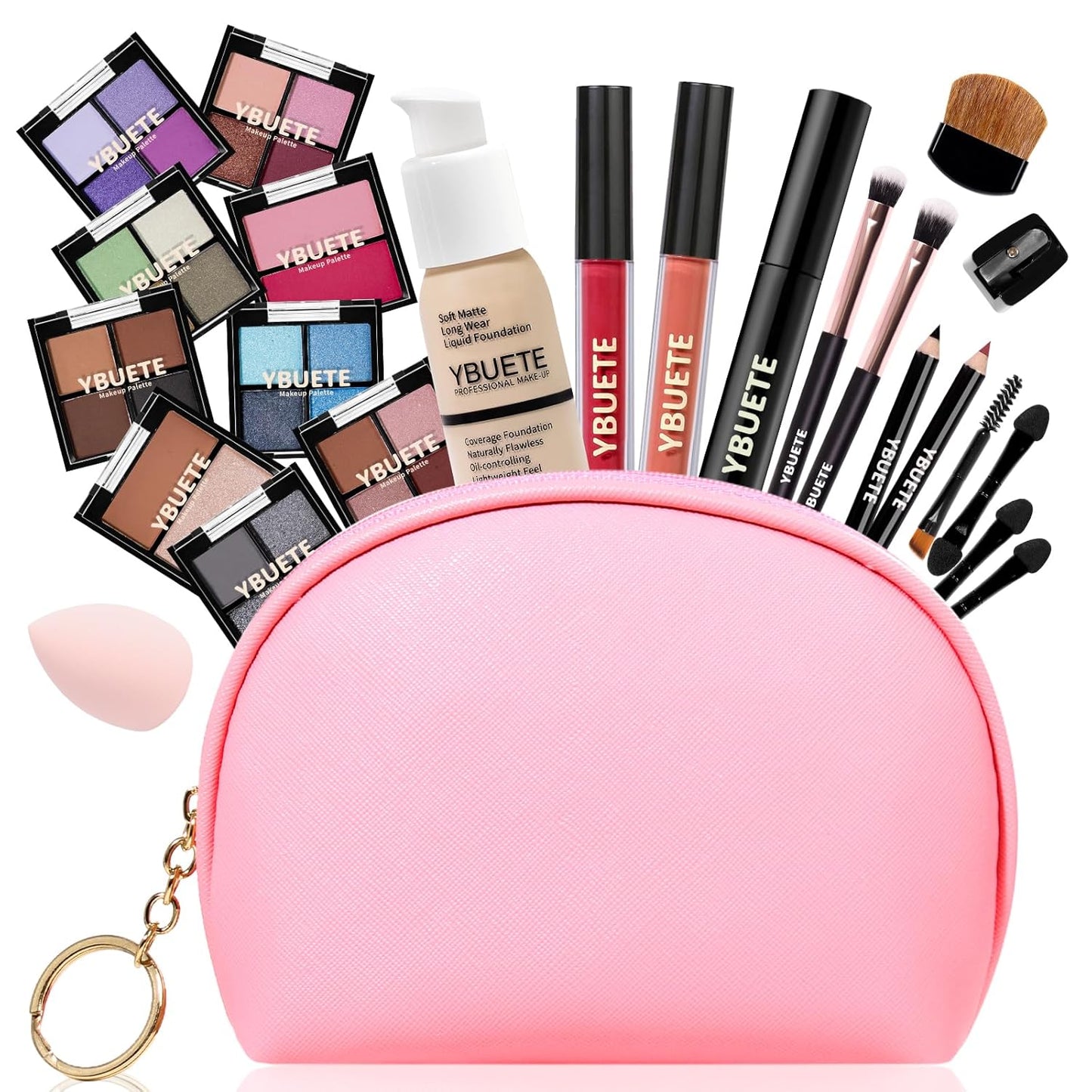 Makeup Set for Girls Teens Women, Makeup Kits for Teen, Makeup Gift Set for Beginners Teenagers, Travel Makeup Kit with Eyeshadow Blusher Contour Foundation Mascara Eyeliner Cosmetic bag