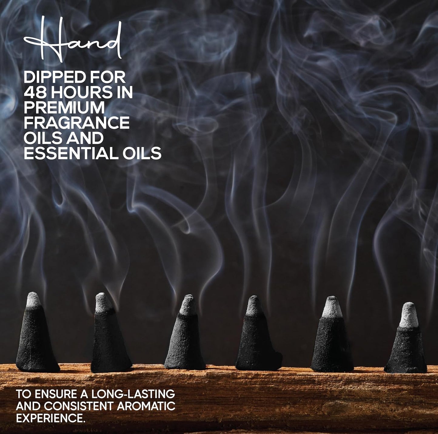 Vanilla Bean Charcoal Incense Cones 1" TOPFLOW - 50 Pack - Natural Scented Cones Handmade Hand Dipped