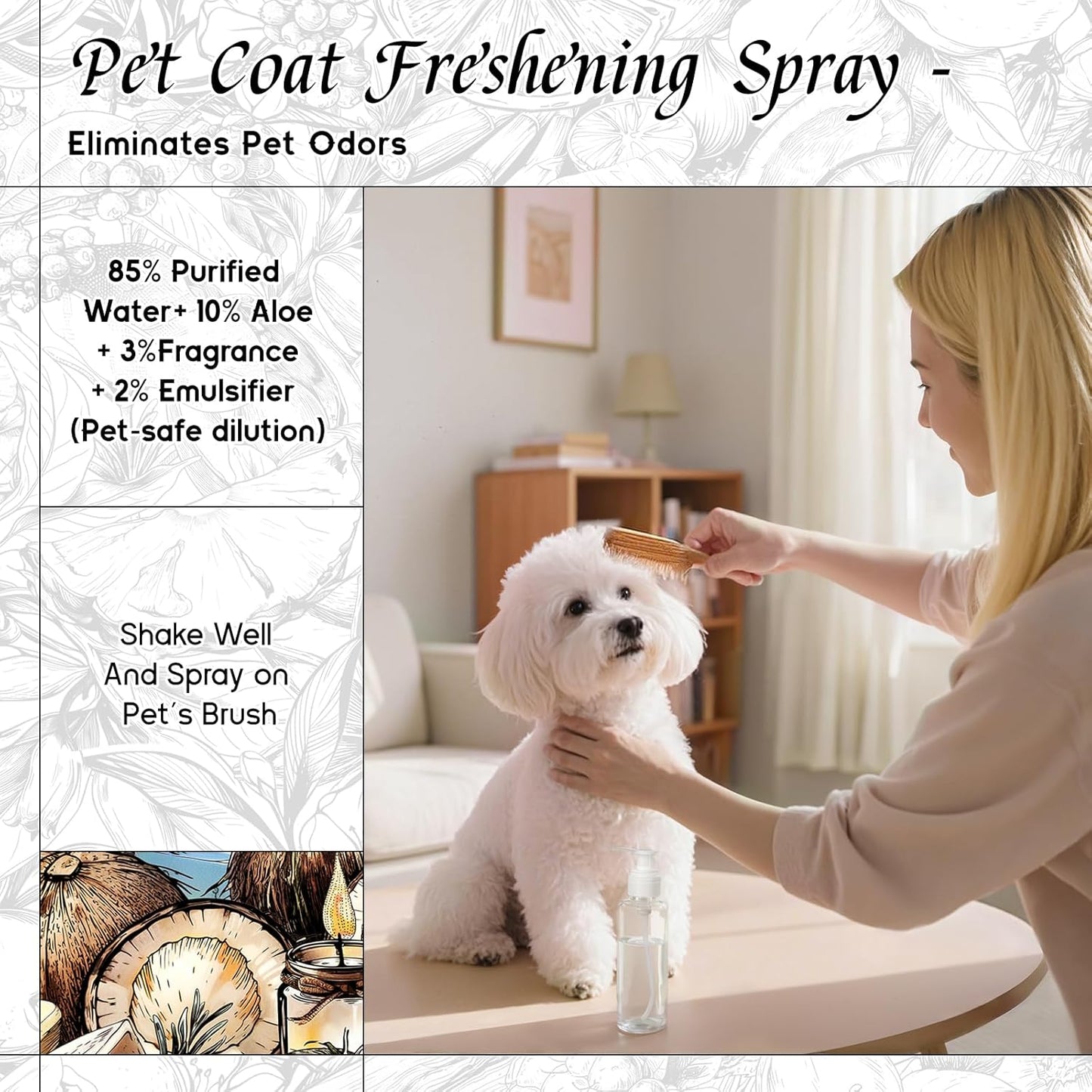 HIQILI Coconut Fragrance Oil for Home Diffuser, Ideal for Making Candle, Soap, Body Spray, Women's Perfume, Creamy Scents - 5.07 Fl Oz