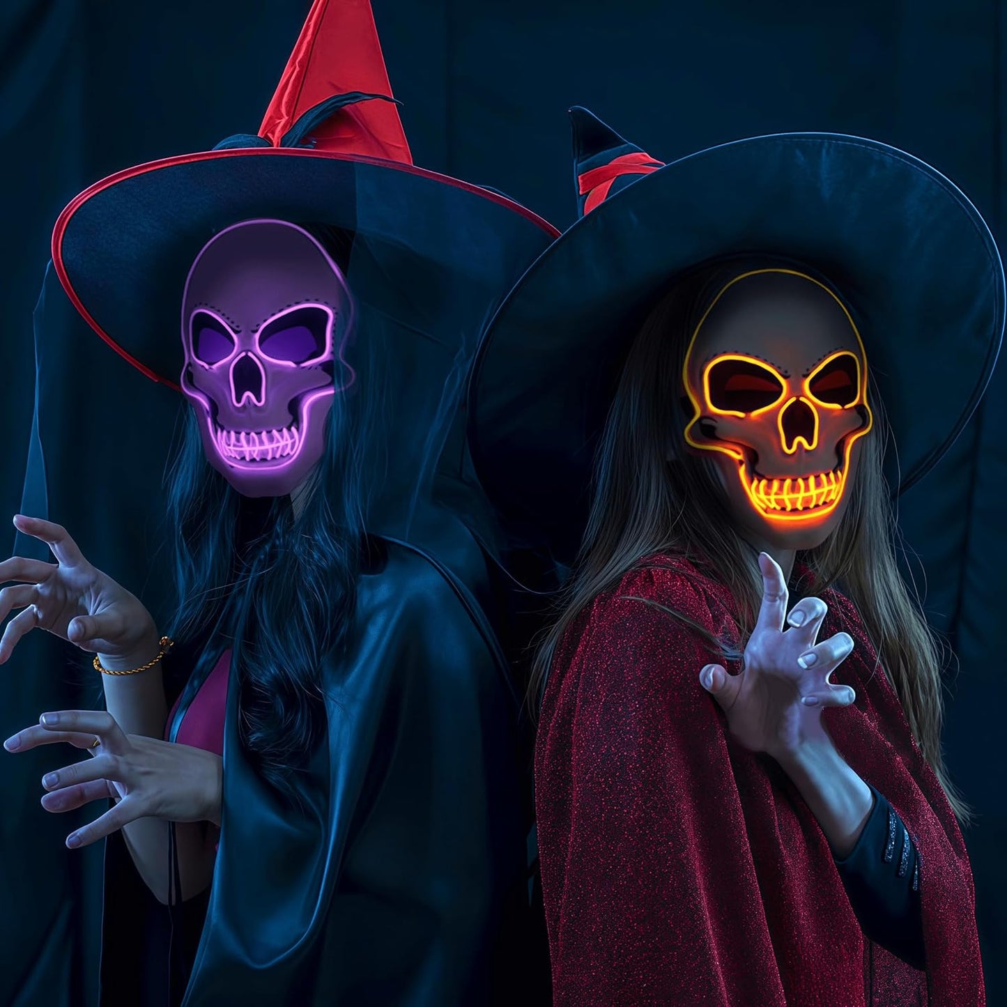 OceanWings Halloween Mask LED Light up Costumes Scary Mask for Party Supplies Favor