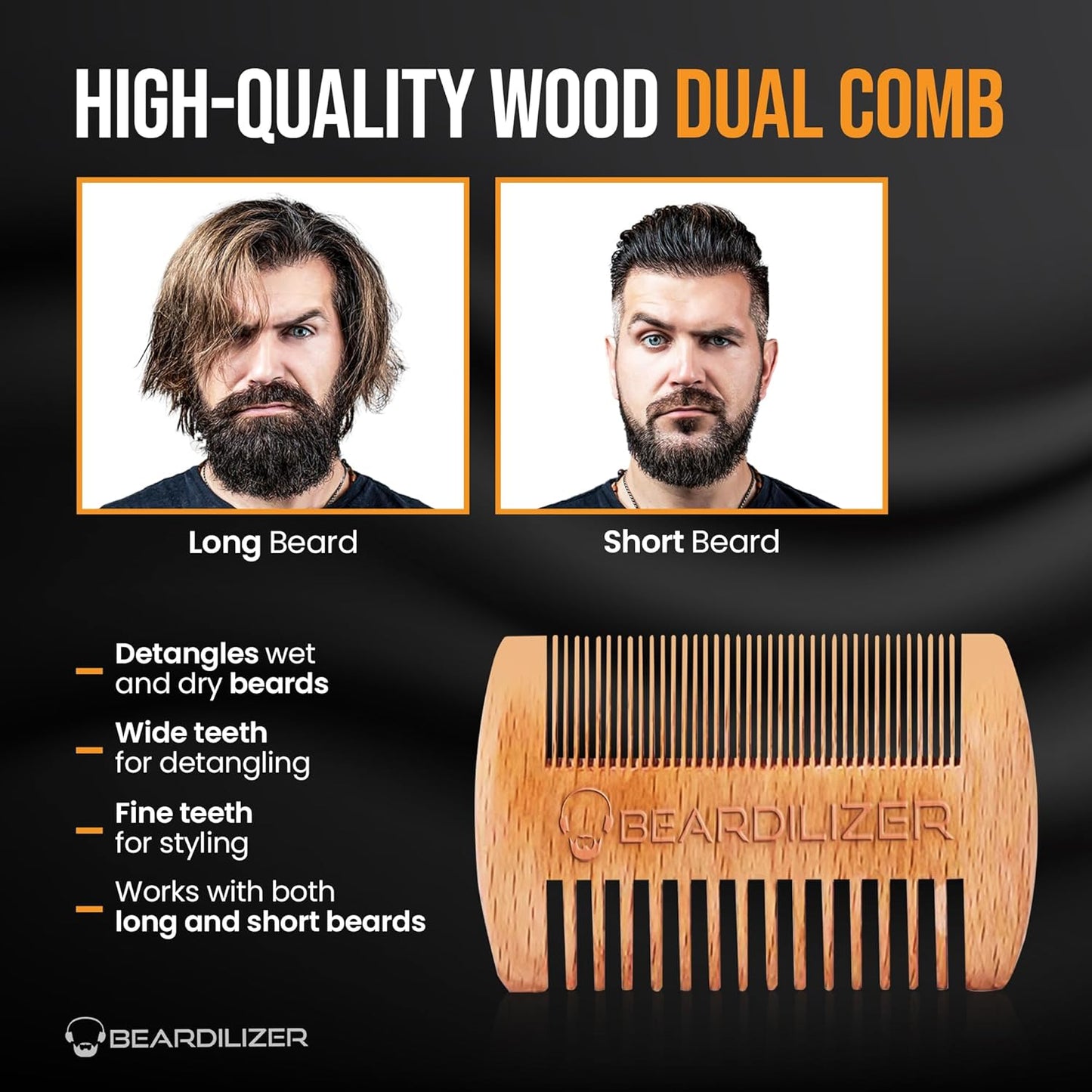 Beardilizer Beard Brush Kit, 100% Pure Boar Bristle Brush, Luxury Wood Comb & 2 Mustache Scissors, Professional Grooming & Care, Beard Accessories for Men