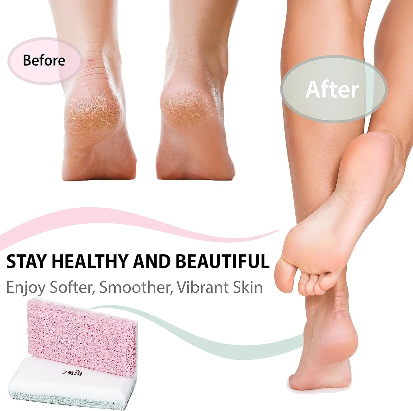 Siliglass Pumice Stone Callus Remover for Feet, Elbows, Hands, and Knees, Spain Made - 2 in 1 Pedicure Exfoliator and Scrubber for Rough, Hard Skin (1 Pack)