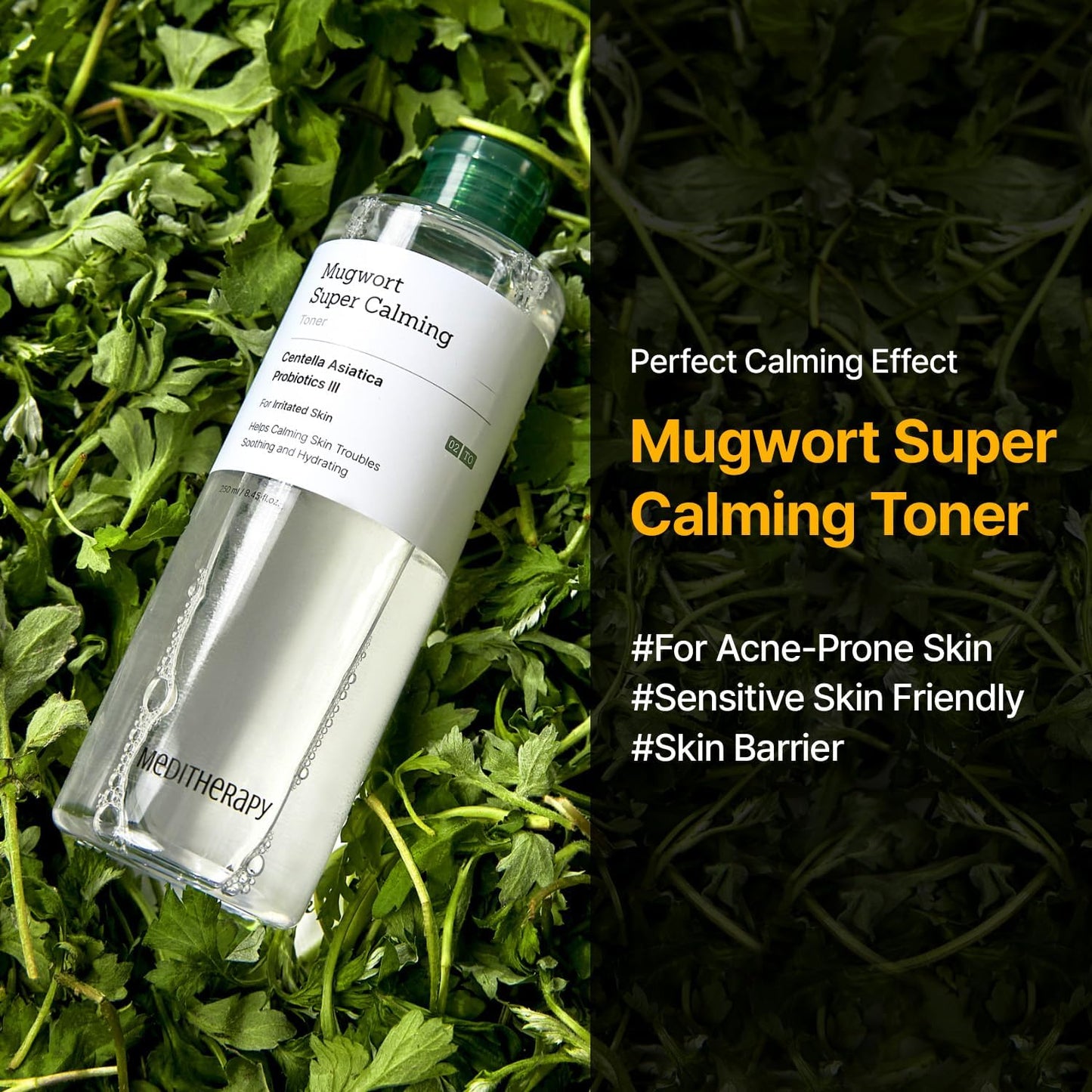 Mugwort Super Calming Toner - Korean Hydrating Toner for face, Purifying Mugwort Essence, Soothing, Calming, Refreshing Facial Toner for Oily, Dry, and Sensitive Skin, Daily Skin Care, 8.45 fl.oz