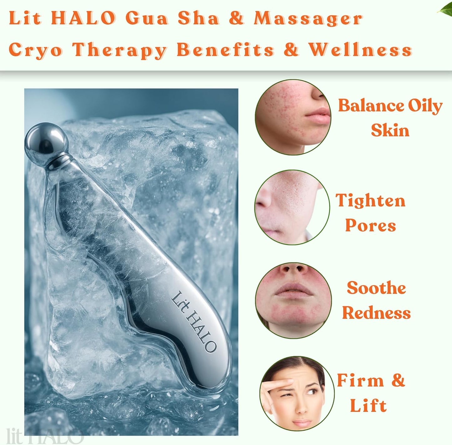 4-in-1 Gua Sha Massager: Stainless Steel Cryo Gua Sha Facial Tools for Face, Neck, Body – Lymphatic Drainage Massager, Facial Roller, Reduce Puffiness, Improve Circulation Beauty Tools