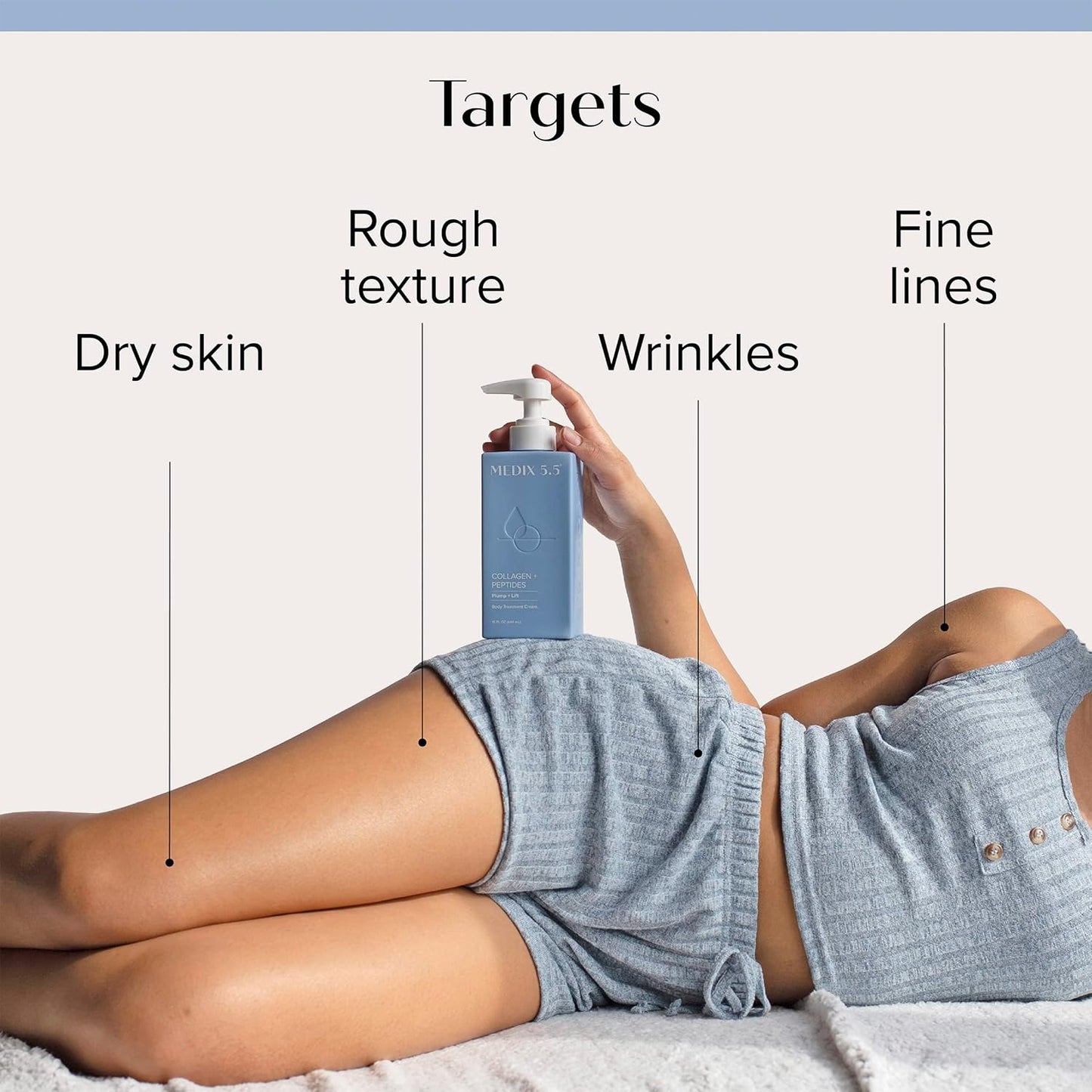 Medix 5.5 Retinol Cream + Collagen Cream Skincare Set Moisturizer Body & Face Lotion | Firming Body Lotion Set Reduces Look Of Sagging Skin, Cellulite, Sun Damage & Crepey Skin For Women, 2PC Bundle