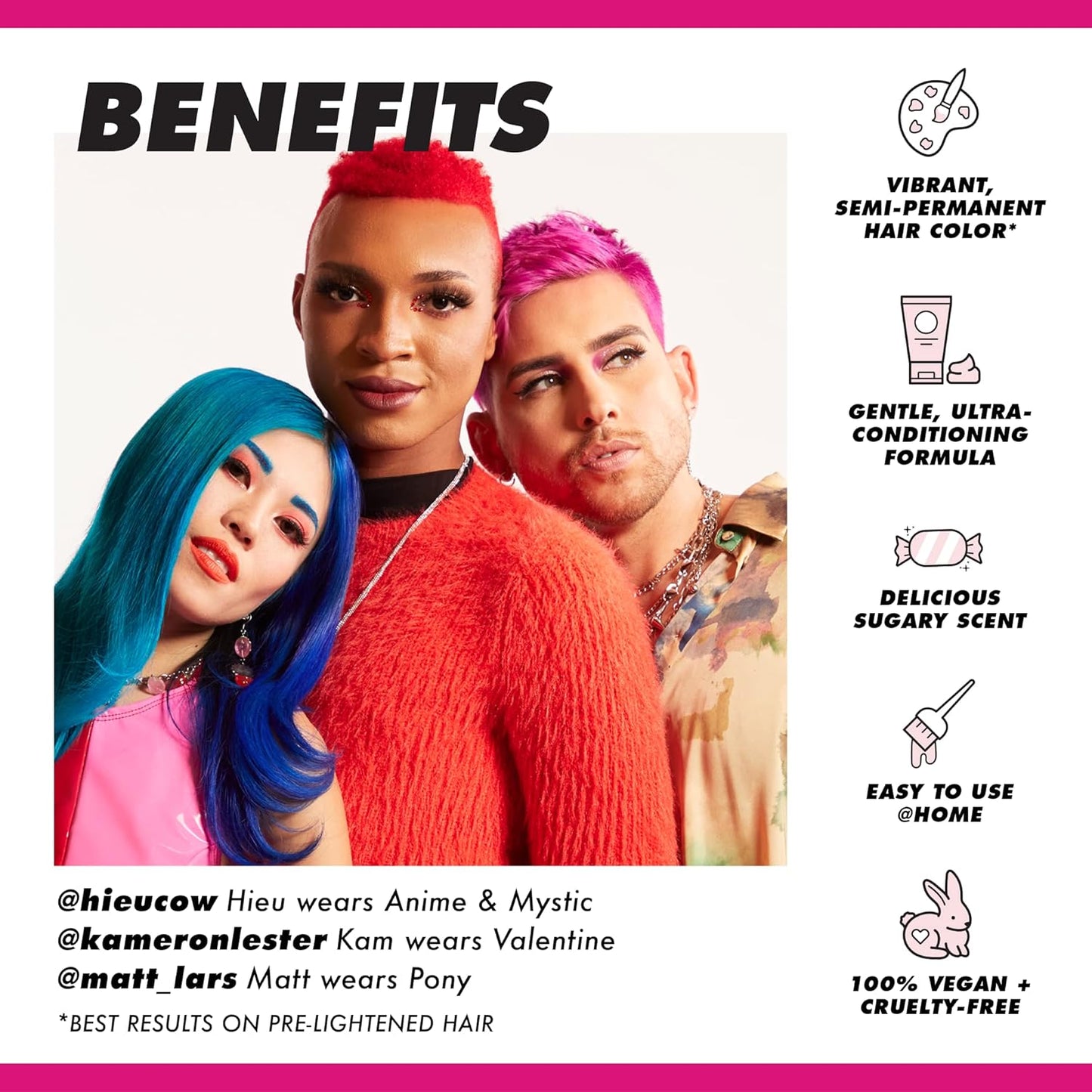 Lime Crime Full Coverage Unicorn Hair Dye, Chocolate Cherry - Damage-Free Semi-Permanent Hair Color Conditions & Moisturizes - Temporary Hair Tint Kit Has A Sugary Citrus Vanilla Scent - Vegan