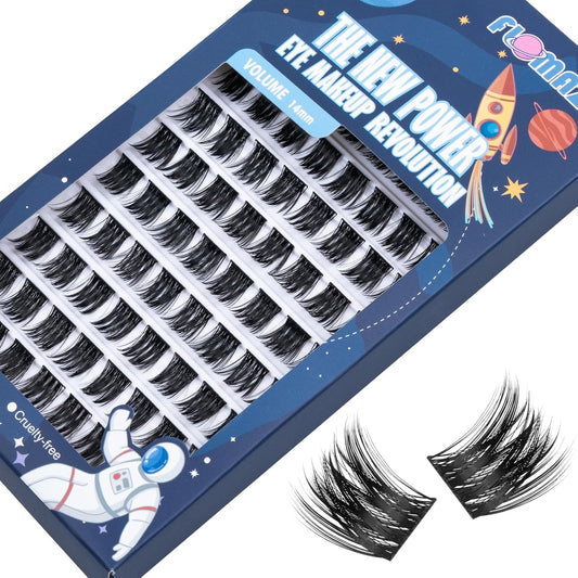 Lash Clusters 80 Clusters DIY Eyelash Extension Volume Lightweight Comfortable Handmade Reusable Individual Lashes False Eyelashes DIY at Home (Volume-Mixed)