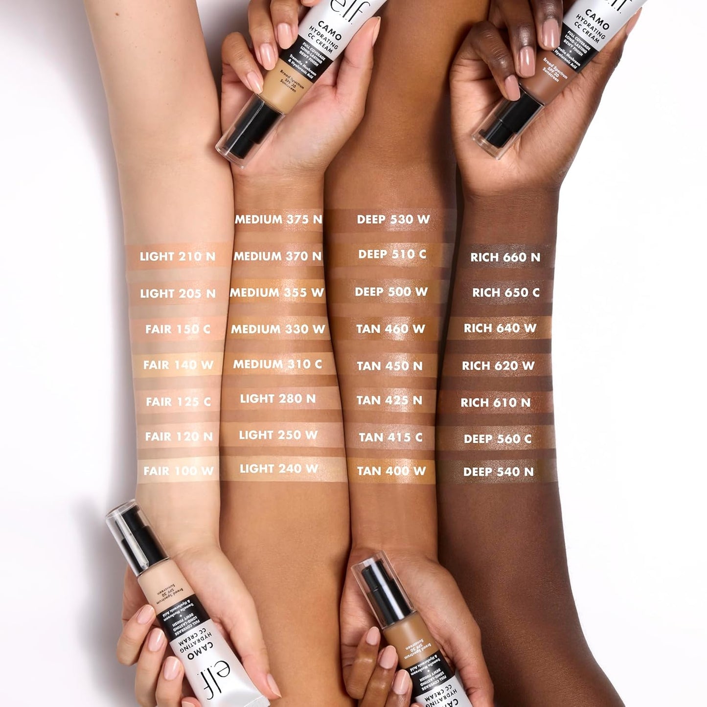 e.l.f. Hydrating Camo CC Cream, SPF 30, Color Correcting Full Coverage Foundation For A Dewy Finish, Vegan & Cruelty-Free, Deep 510 C