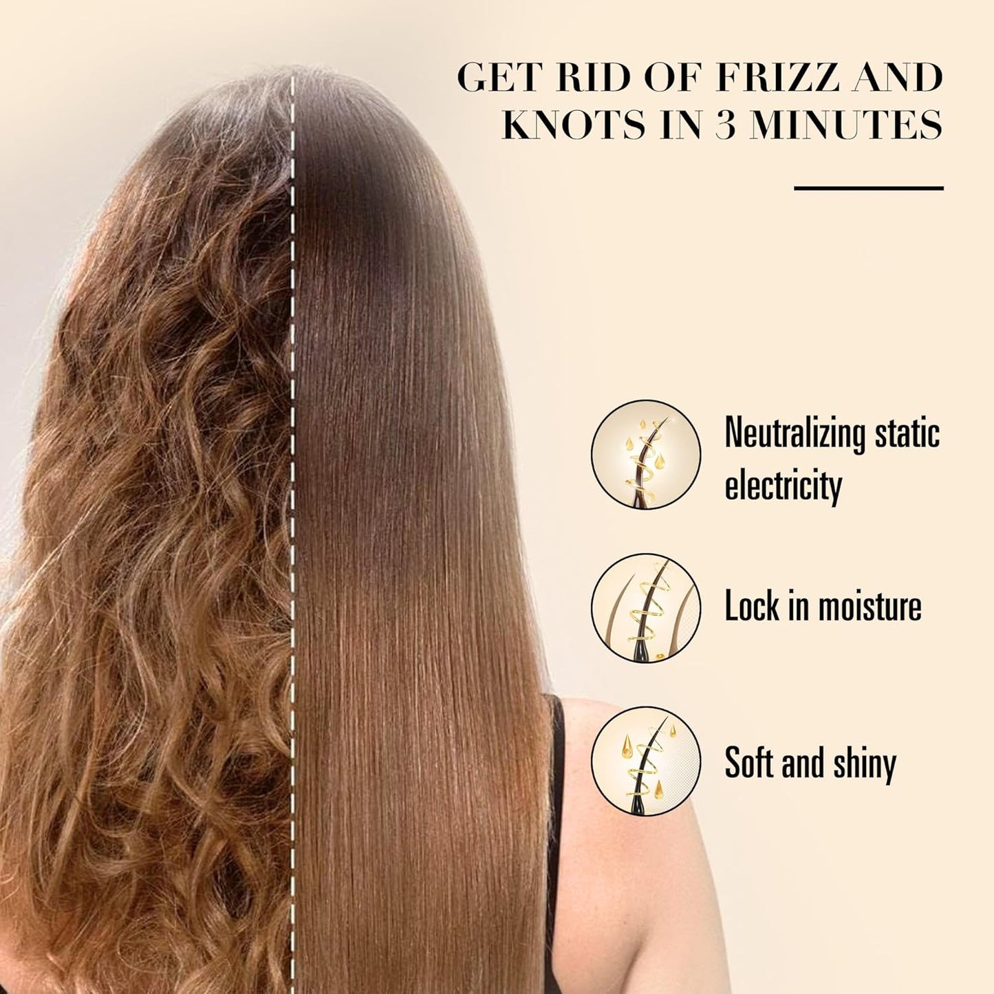 Bamboo Hair Brush, Paddle Detangling Brush for Scalp Massage & Hair Growth, Anti-Frizz & Static-Free, for Thick, Thin, Curly & Dry Hair