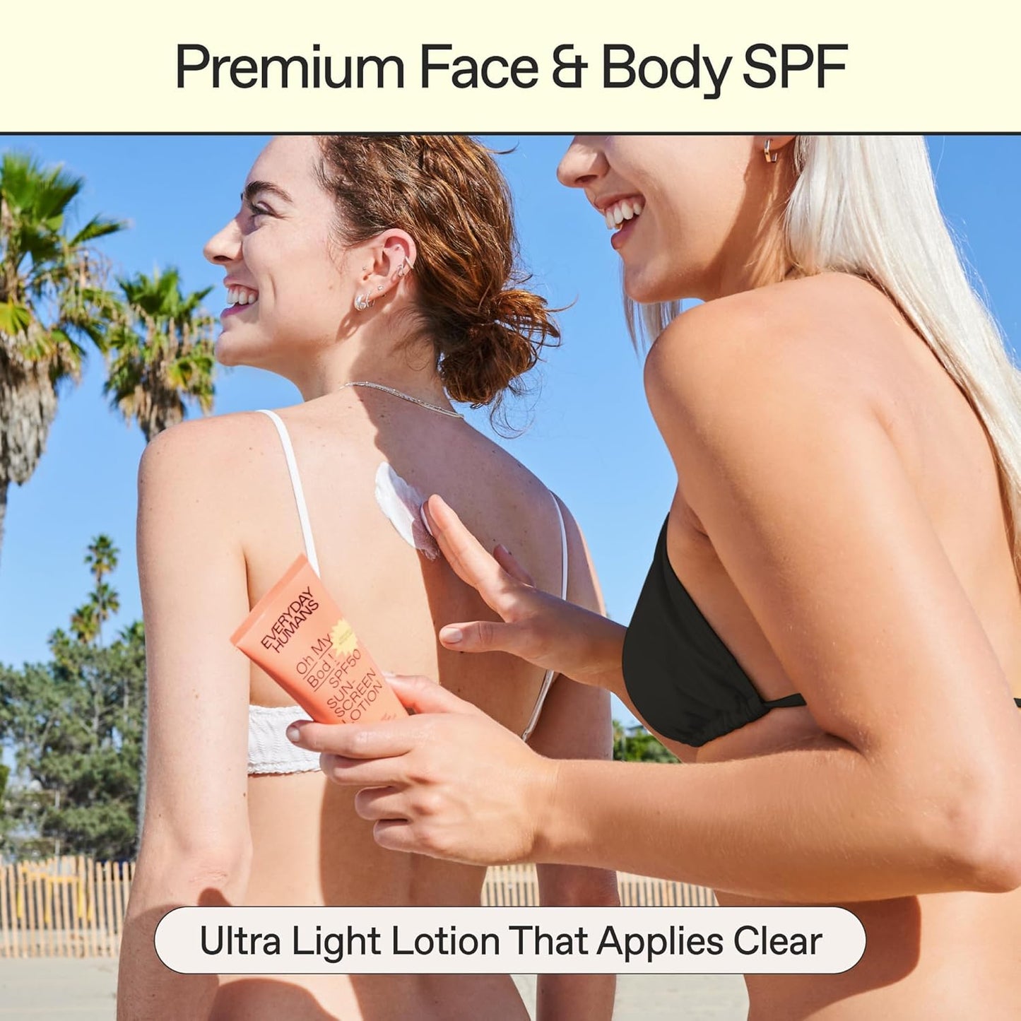 Everyday Humans Oh My Bod SPF50 Face & Body Sunscreen Lotion 3.4 oz - Pack of 2