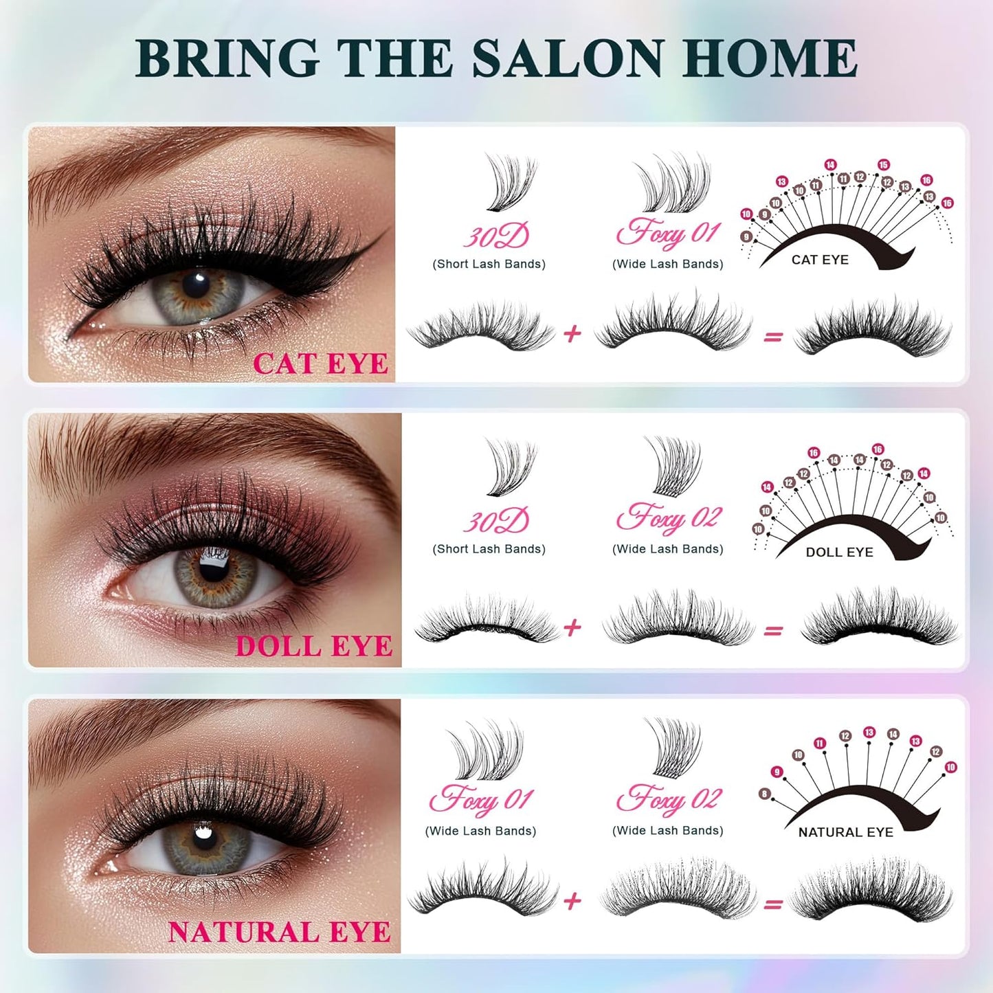 Lash Clusters Wispy - Lash Clusters,30D 40D Lash Clusters For Natural Look WideSpan 8-16MM Eyelash Clusters D Curl Lash Clusters For DIY Lashes At Home