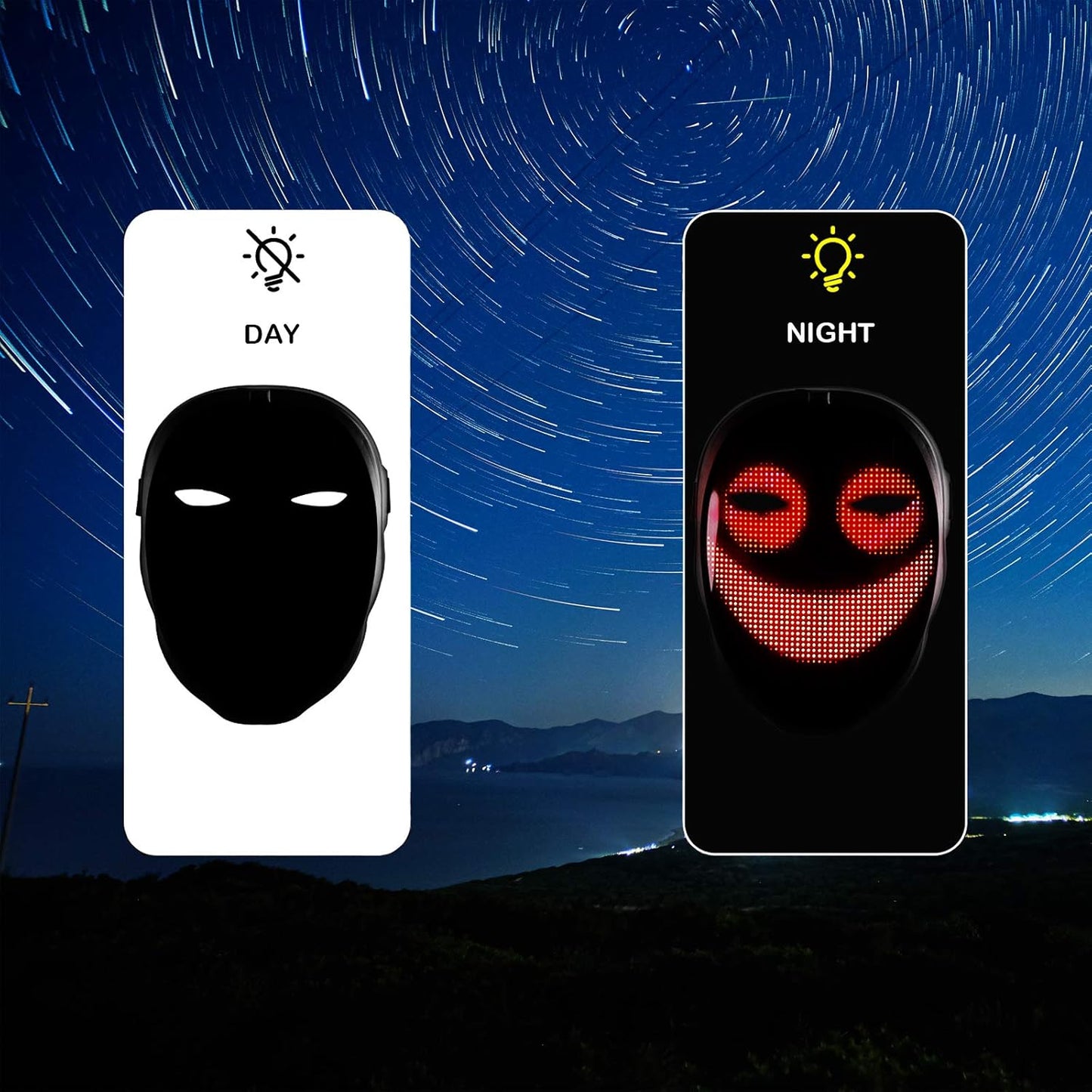 Depointer Life Led Mask with Bluetooth-compatible App Controlled, Customizable Shining Mask, unisex-adult