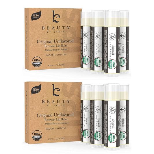 Organic Lip Balm Pack - Original Lip Balm for Dry Cracked Lips, Christmas Stocking Stuffers Women & Men, Lip Balm Set, Lip Moisturizer, Natural Lip Balm for Men, Lip Care Products for Lip Repair