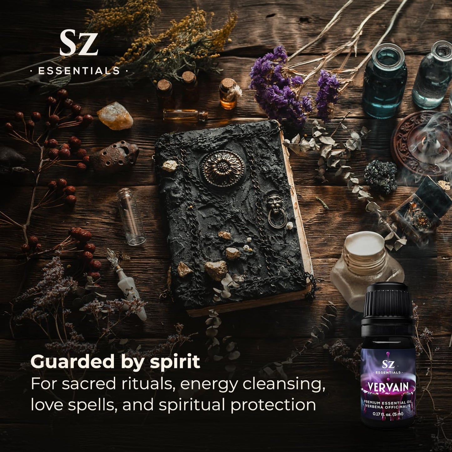 Vervain Oil – Evil Spirit Protection, Love Spell, Witchcraft, Magickal Healing, Aromatherapy & Diffuser Use, Natural Perfumery, Candle Rituals, Anointing, Hoodoo, Wiccan, Voodoo - Vegan