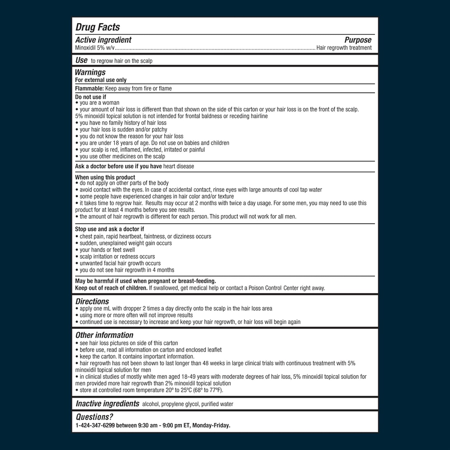 Roman Men's Topical Solution for Hair Regrowth | 5% Minoxidil, Unscented, 3-Month Supply