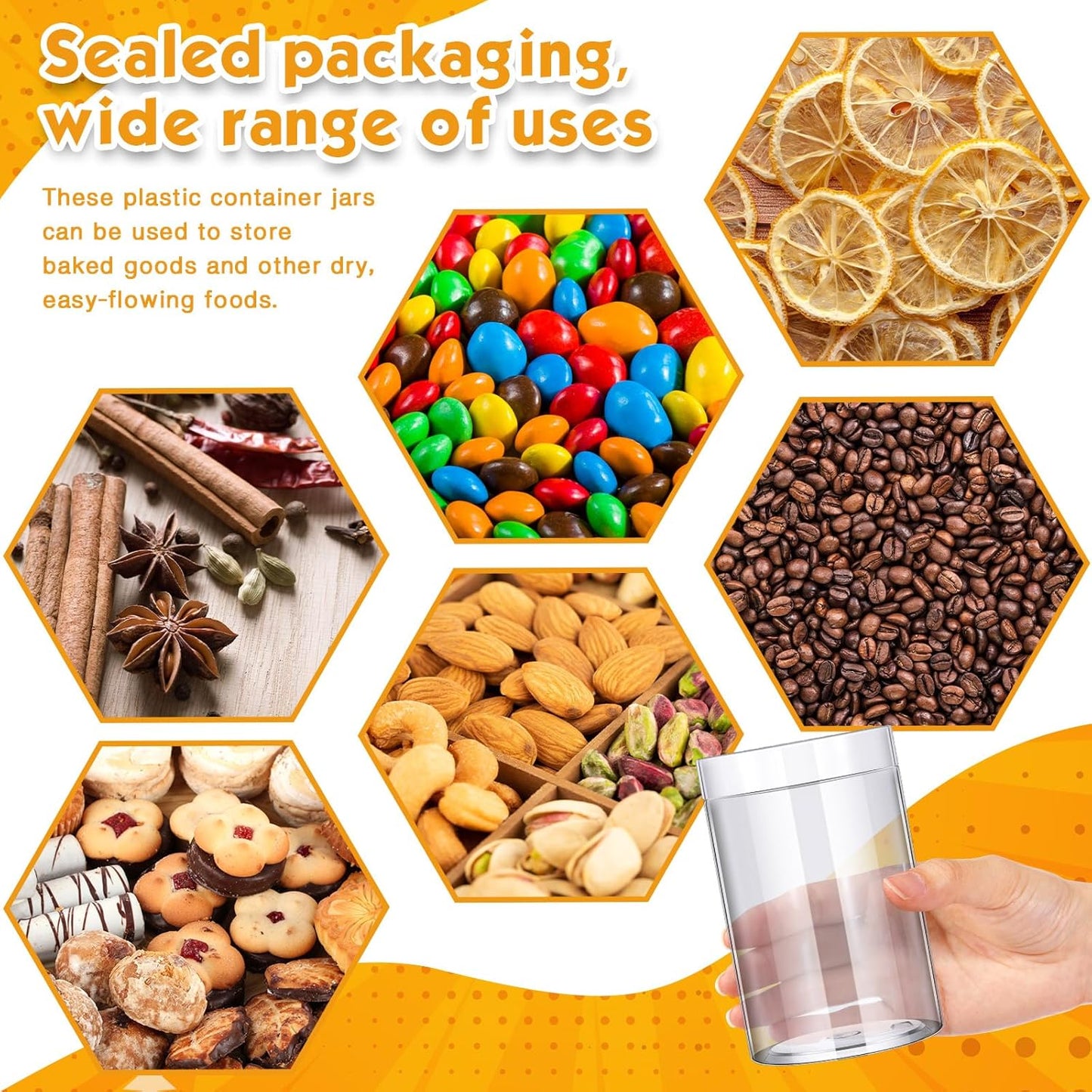 SATINIOR 24 Pieces Empty Clear Plastic Jars with Lids Round Storage Containers Wide Mouth for Beauty Product Cosmetic Cream Lotion Liquid Butter Craft and Food(White Lid,12 oz)