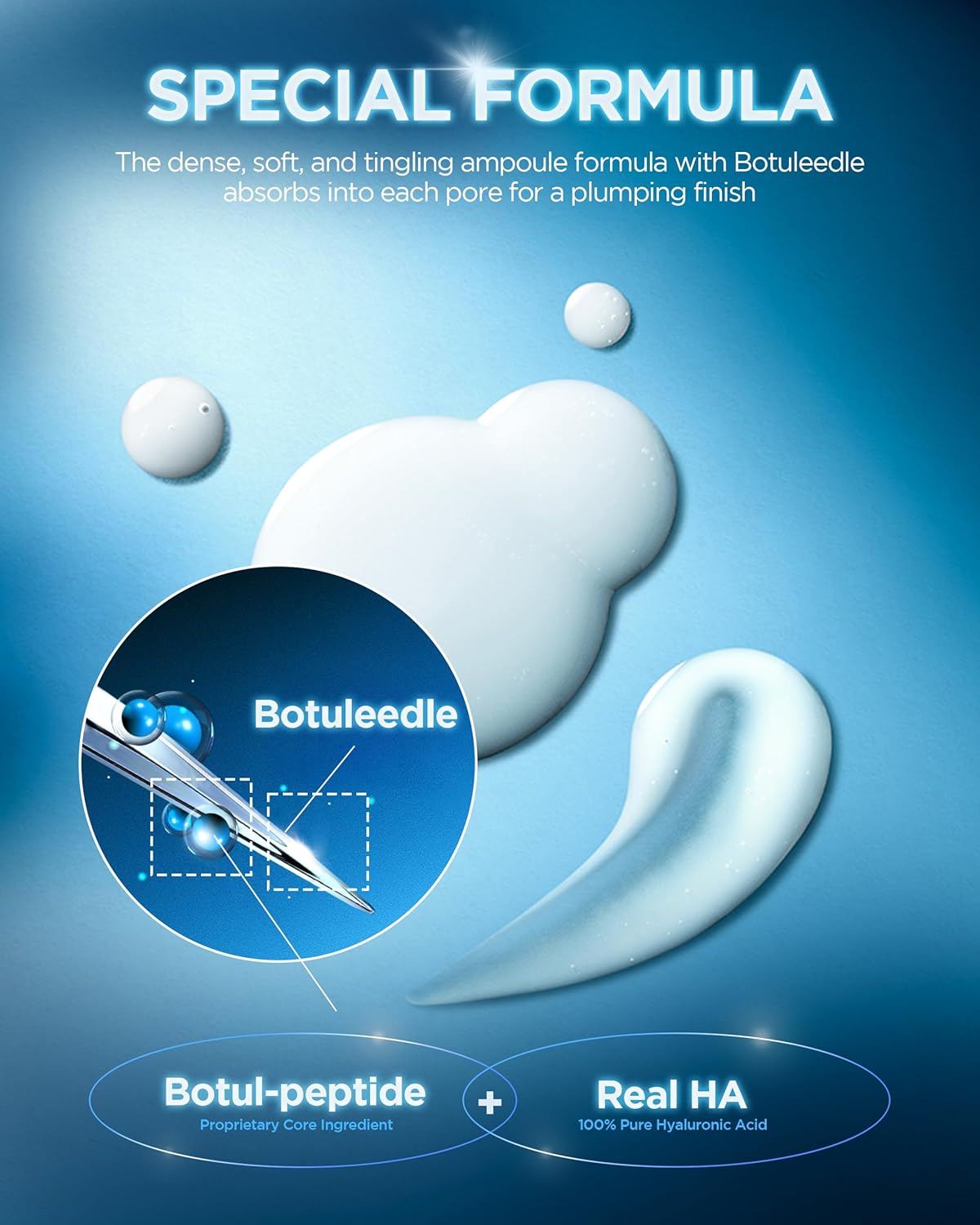 WELLAGE Hyper Peptide Botuleedle Ampoule, Korean Anti-Aging Serum with Infused Peptide, High Purity of Hyaluronic Acid, PDRN, Panthenol, Squalane - Pore Elasticity, Plumping Skin, 1.69 fl.oz.