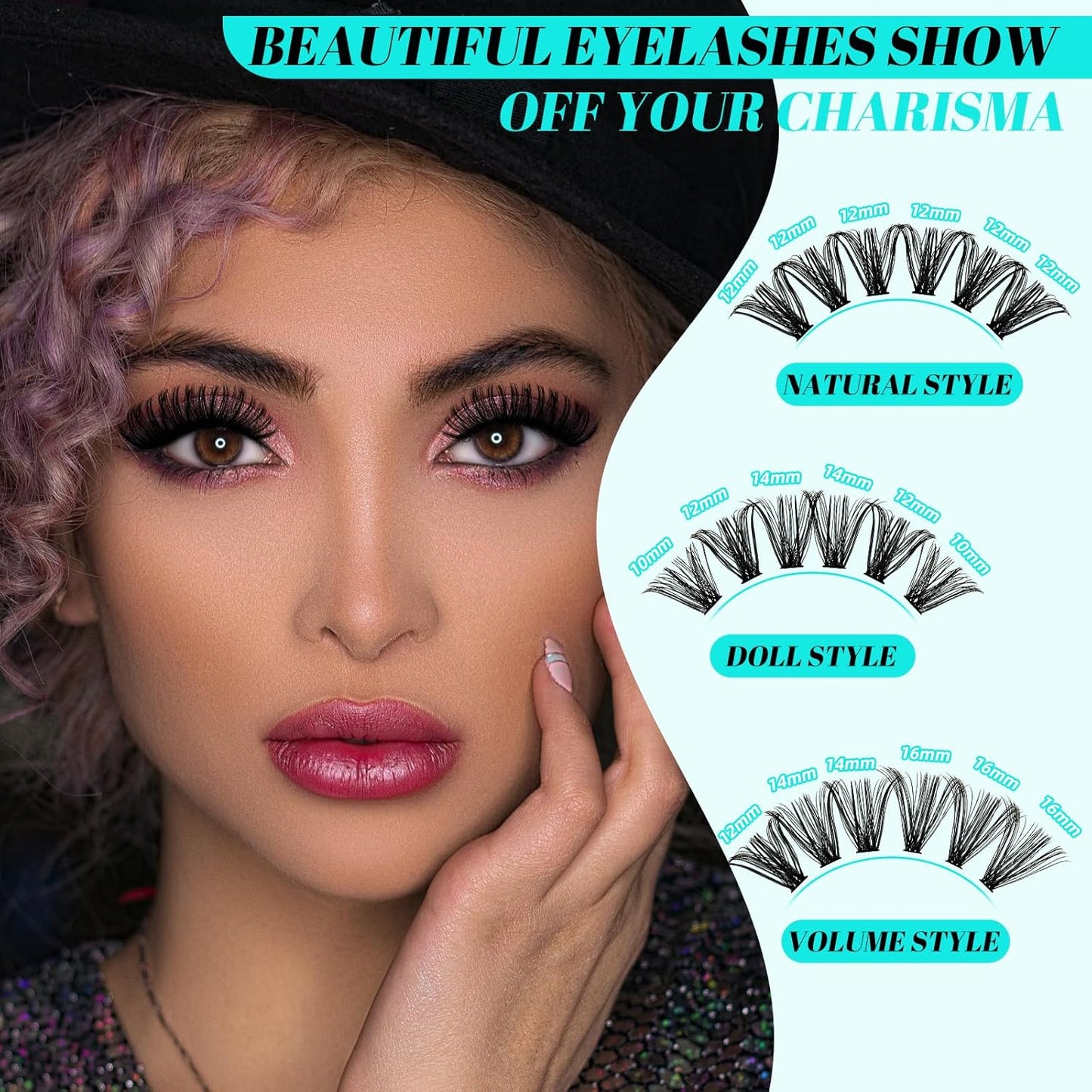 Lash Extension Kit 320Pcs,DIY Individual Lashes Clusters Kit,Lash Bond And Seal,Lash Remover For Eyelashes Extensions,Lash Applicator Tool For False Eyelash Cluster Kit At Home(50D,D-Mix9-16mm Kit)