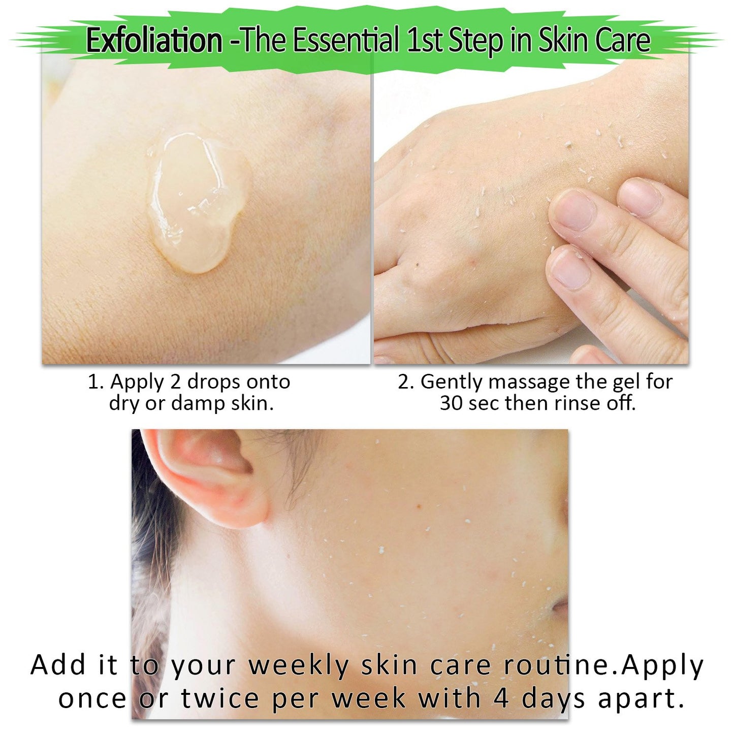 Facial Exfoliating Gel, Non-Scrub Gentle Exfoliantor for Face & Body, Exfoliates, Peels, and Removes Dead Skin Cells, Reveals Glowing, Brighter Skin, 150 ml/5 fl oz