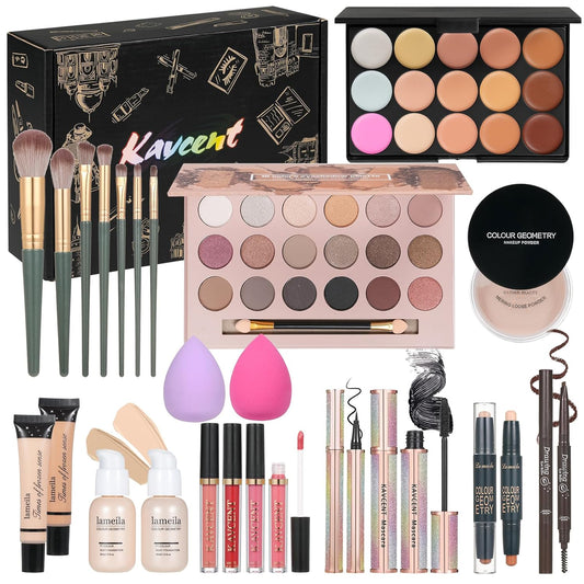 Makeup Sets Teens Makeup Kit for Women Full Kit Makeup Kits for Women Gift Eyeshadow Palette Concealer Palette Lipgloss Foundation Concealer Powder