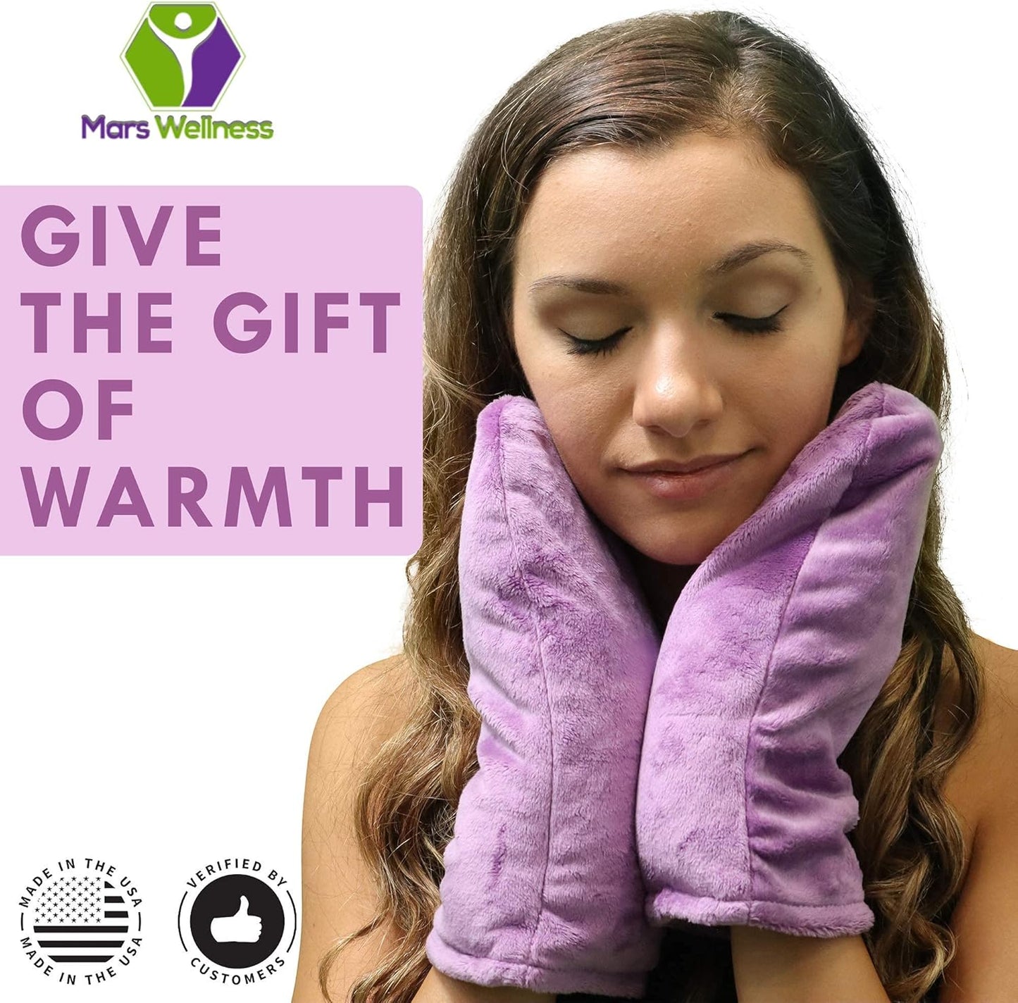 Mars Wellness Heated Microwavable Mitts - Herbal Hot/Cold Deep Penetrating Herbal Aromatherapy Therapy Mittens with Flaxseed and Herbs - Trigger Finger, Inflammation, Carpal Tunnel - Mauve