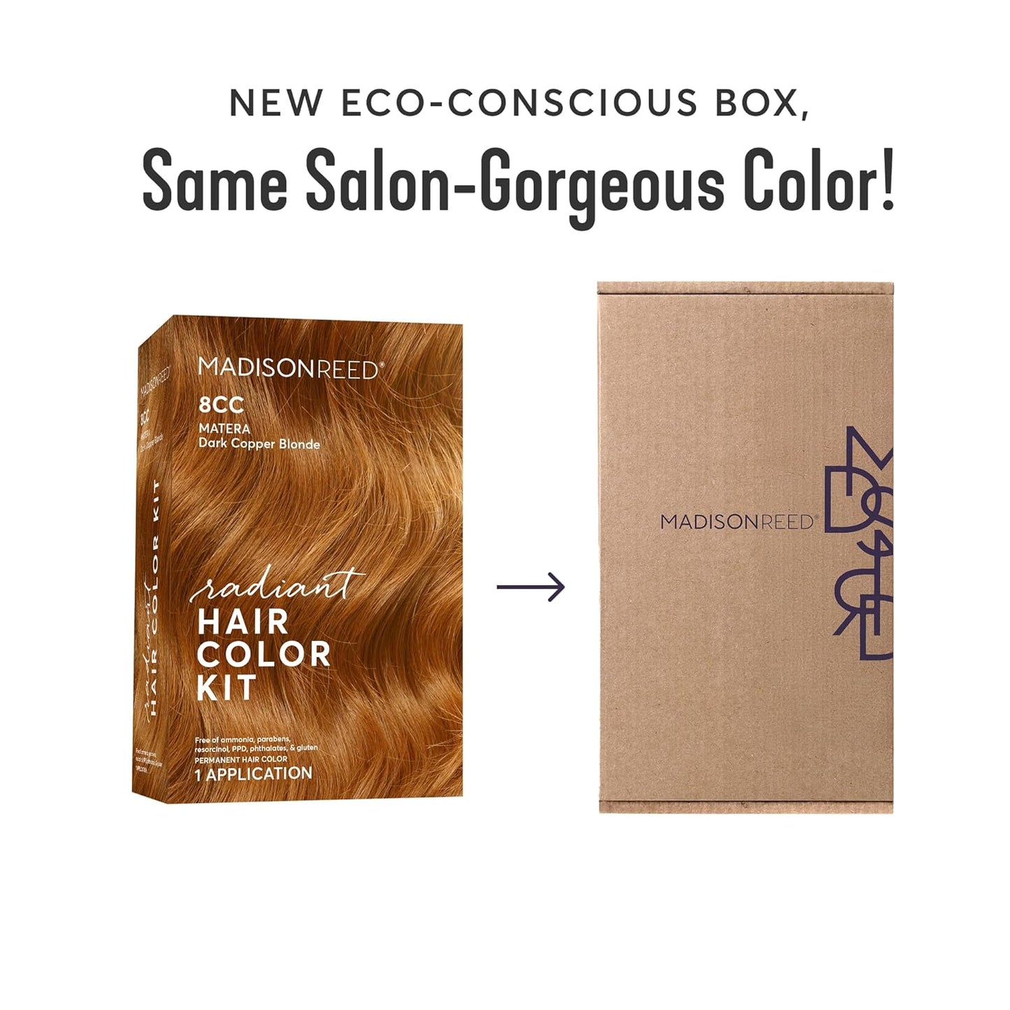 Madison Reed Radiant Hair Color Kit | 8CC Dark Copper Blonde (Matera Marigold) for 100% Gray Hair Coverage | Salon Quality Permanent Hair Dye | PPD-Free & Ammonia-Free | (Packaging May Vary) 2 Pack