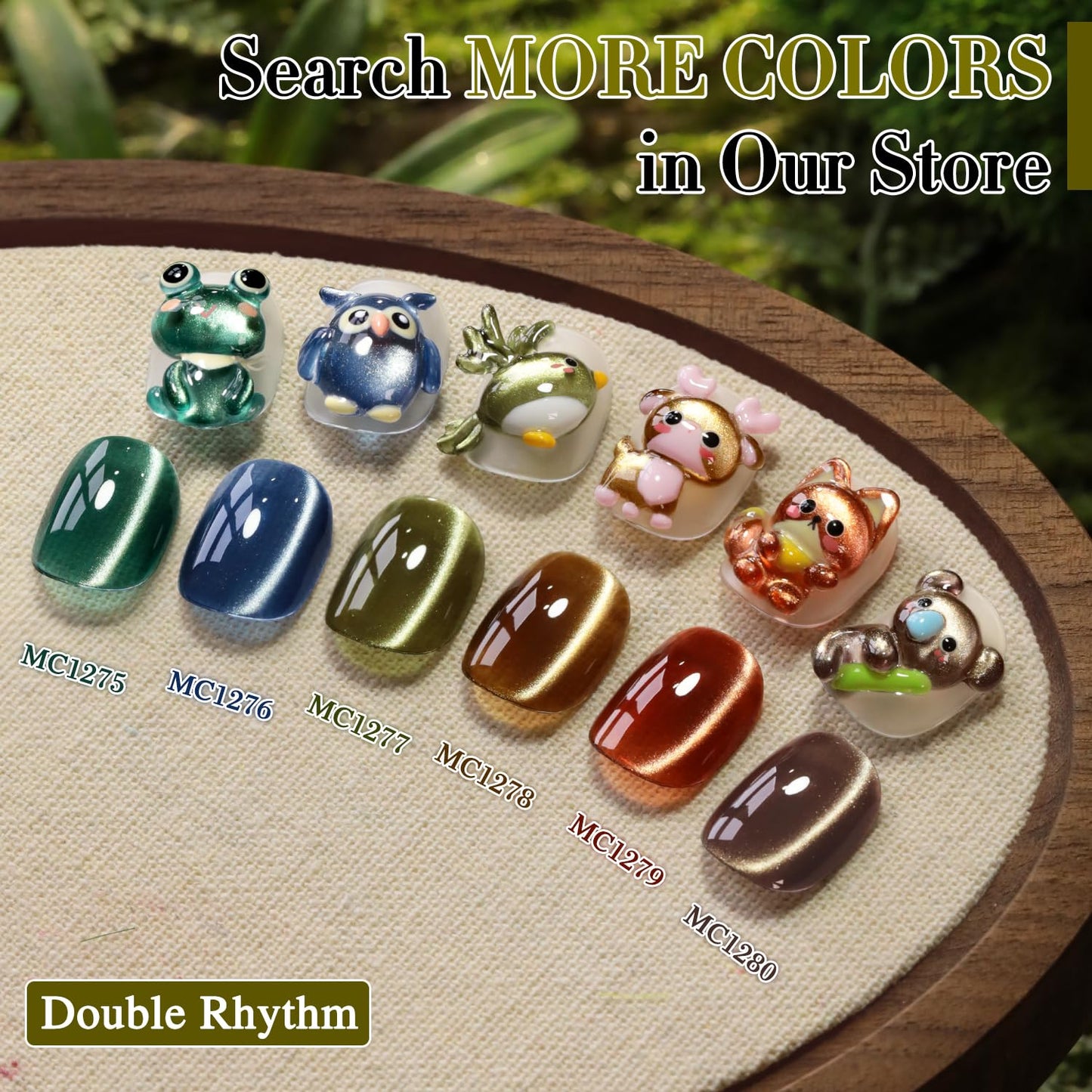 Double Rhythm 0.5 Oz Cat Eye Gel Polish with Magnet Same Color Same Bottle Holographic Glitter Shimmer Translucent Color Salon 15 ML Magnetic Nail Art (Dark Gray Purple-MC1280)