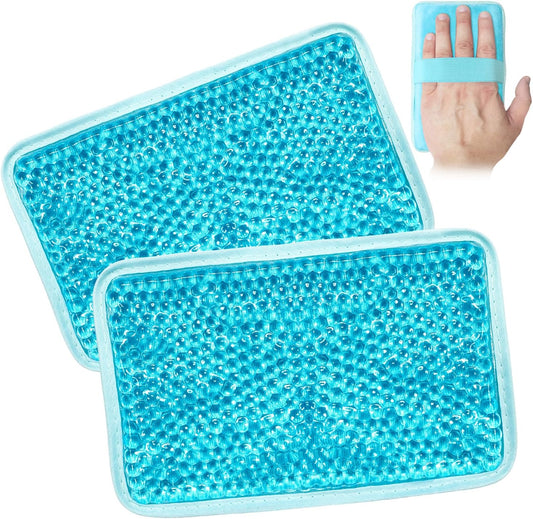 Gel Beads Ice Pack Ice Bag with Strap-Reusable Hot & Cold Pack Compress Therapy for Pain, Swelling,Injuries of Knee, Shoulder, Foot, Back, Ankle, Neck, Hip, Elbow,Wisdom Tooth (Blue-2Pack)