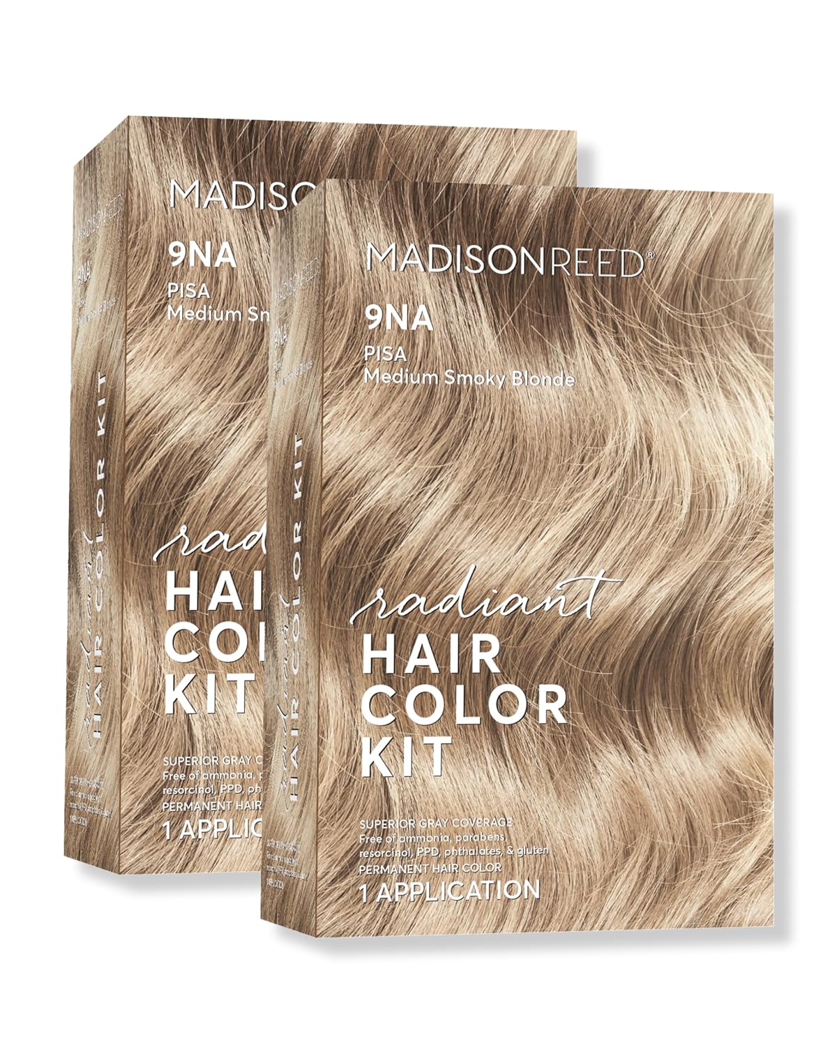 Madison Reed Radiant Hair Color Kit | 9NA Medium Cool Blonde with Ash Undertones (Pisa Blonde) for 100% Gray Hair Coverage | Dimensional Permanent Hair Dye | PPD-Free & Ammonia-Free | 2 Pack