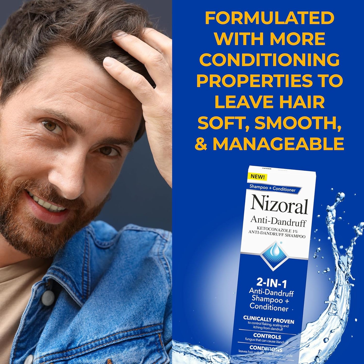 Nizoral 2-in-1 Anti Dandruff Shampoo and Conditioner, 14 Fl Oz, 1% Ketoconazole
