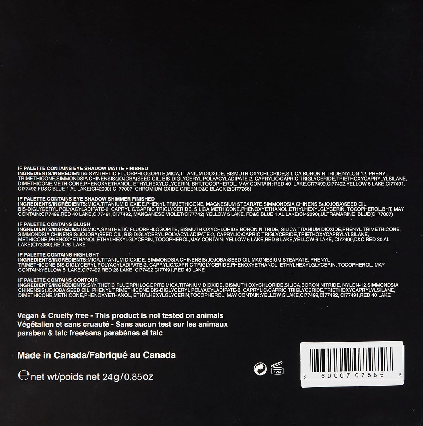 Luxe Light & Loaded Multi-Use Palette | 4-in-1, Eyeshadow, Blush, Contour, Highlight | Mix colors for Custom Blends | Includes Mirror and Dual Brush